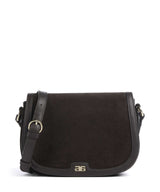 Abro Suede Rosalia Crossbody tas dark brown