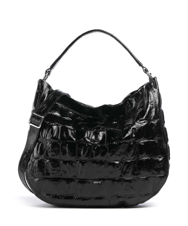 Abro Maxxi Cocco Mia Hobo bag black/nickel