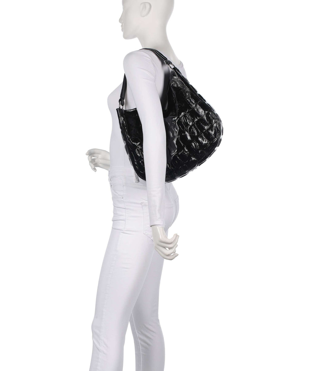 Abro Maxxi Cocco Mia Hobo bag black/nickel