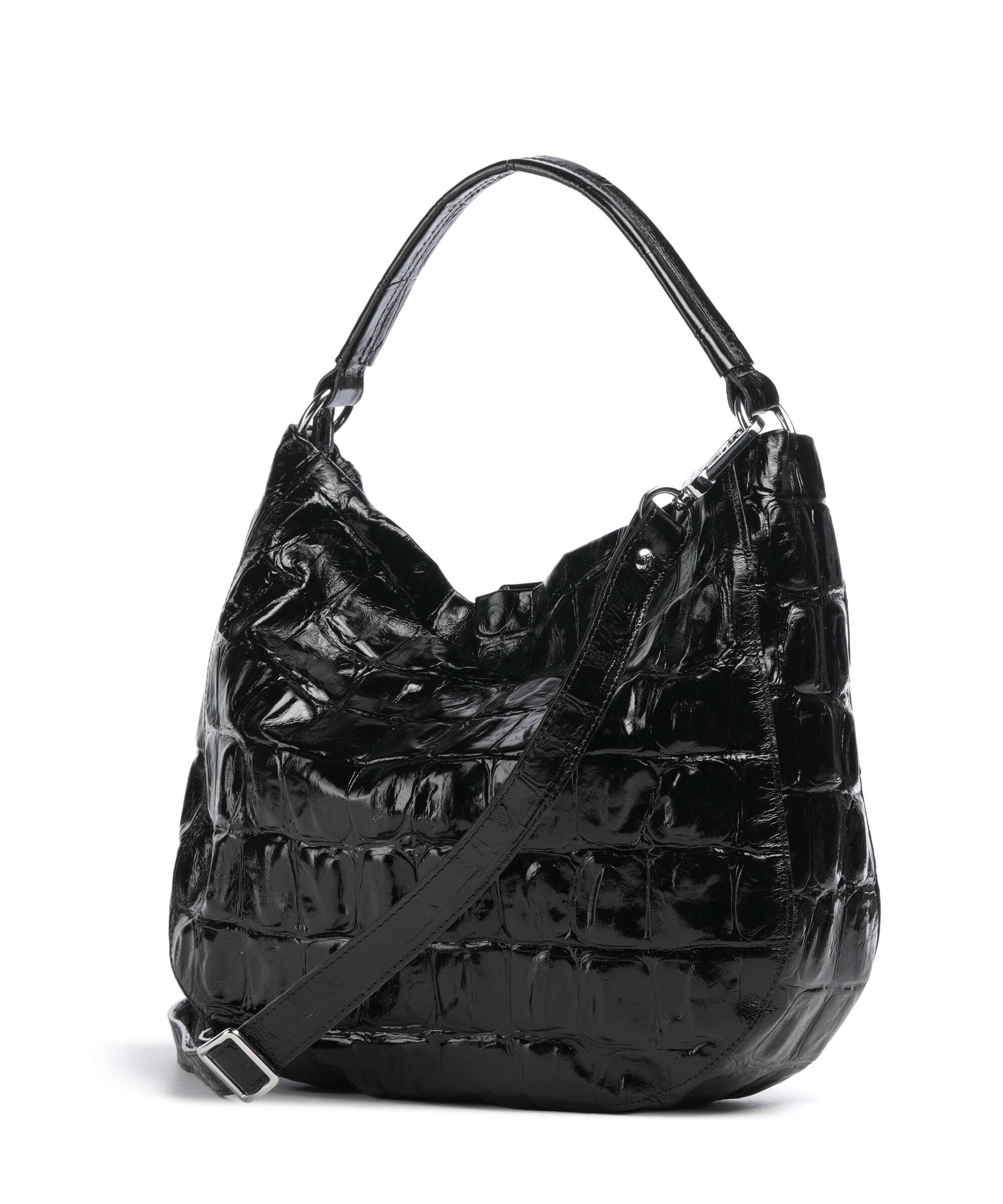 Abro Maxxi Cocco Mia Hobo bag black/nickel