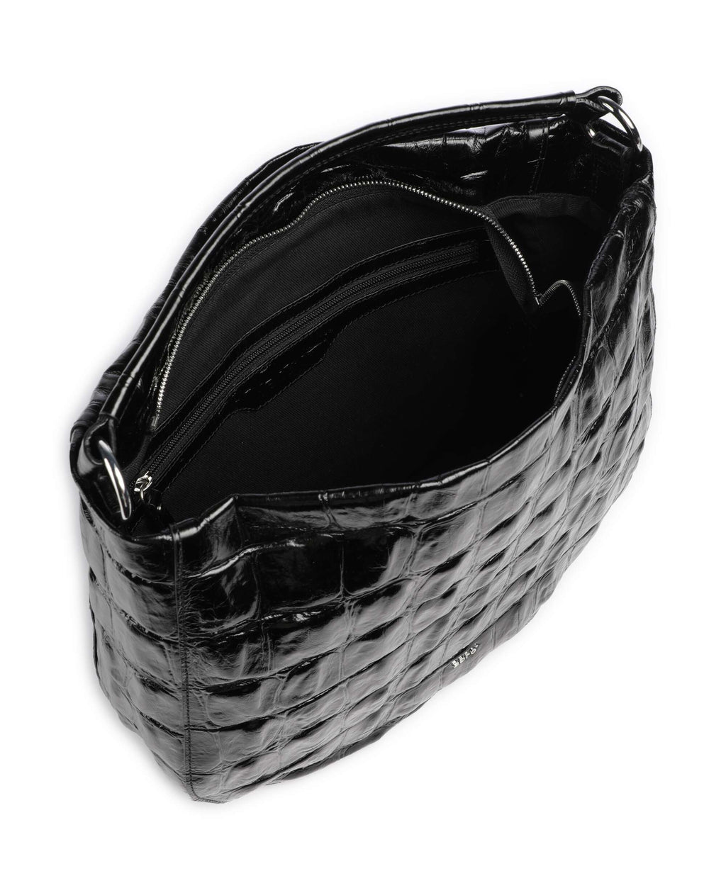 Abro Maxxi Cocco Mia Hobo bag black/nickel