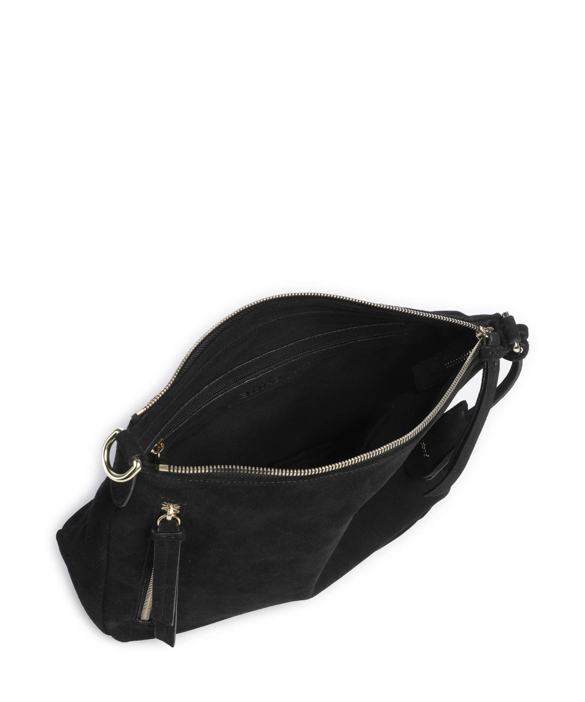 Abro Suede Juna Small Hobo bag black/gold