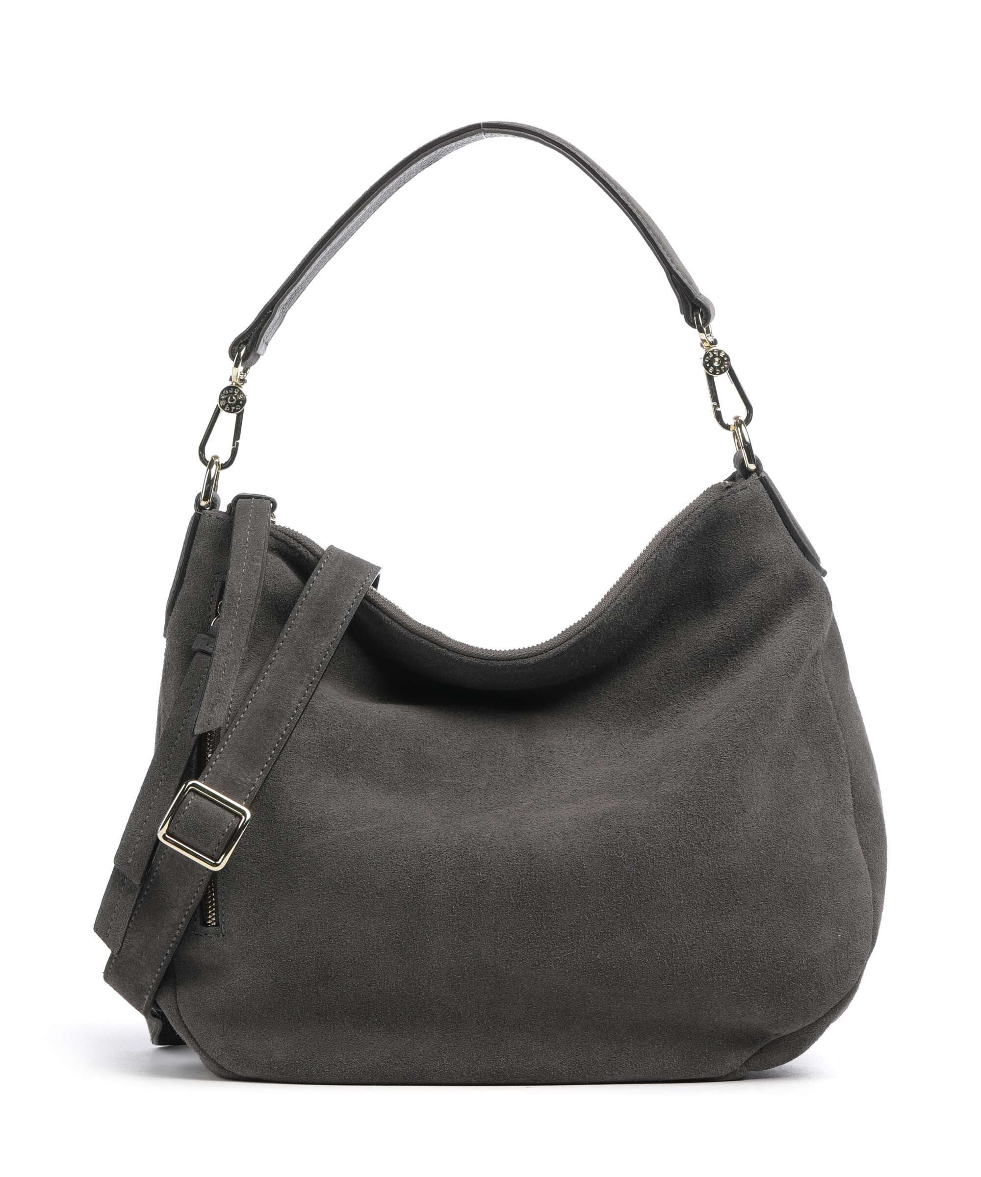 Abro Suede Juna Small Hobo bag grey