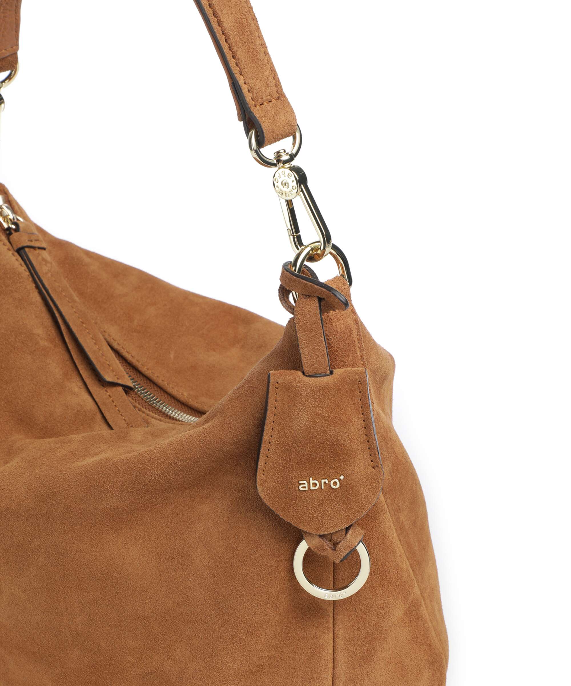 Abro Suede Juna Small Hobo bag cuoio