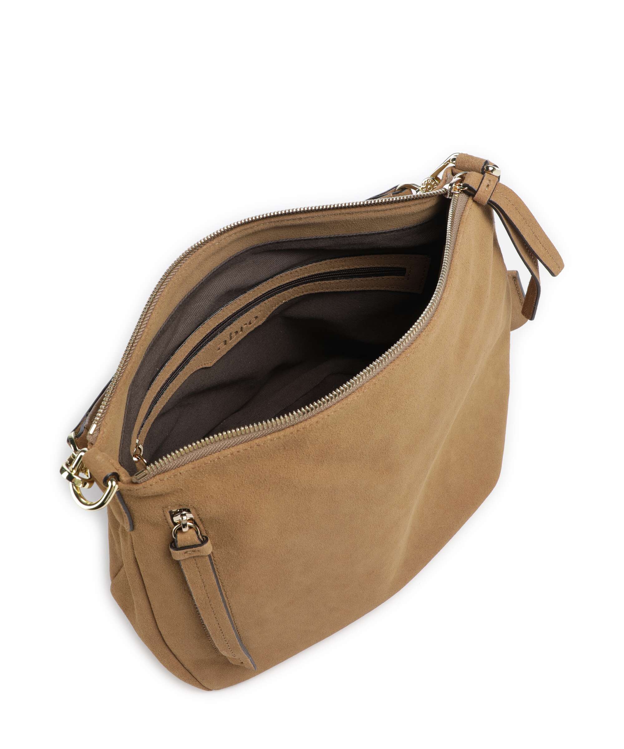 Abro Suede Juna Small Hobo bag cappuccino