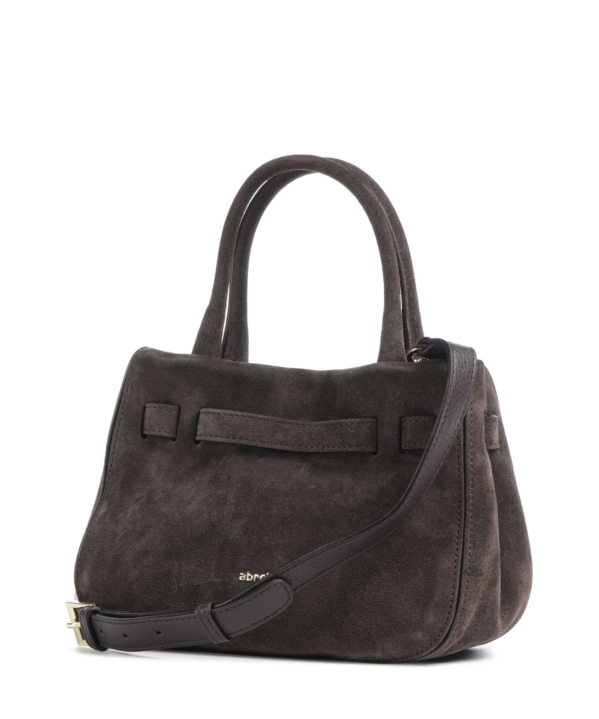 Abro Suede Jill Handbag dark brown
