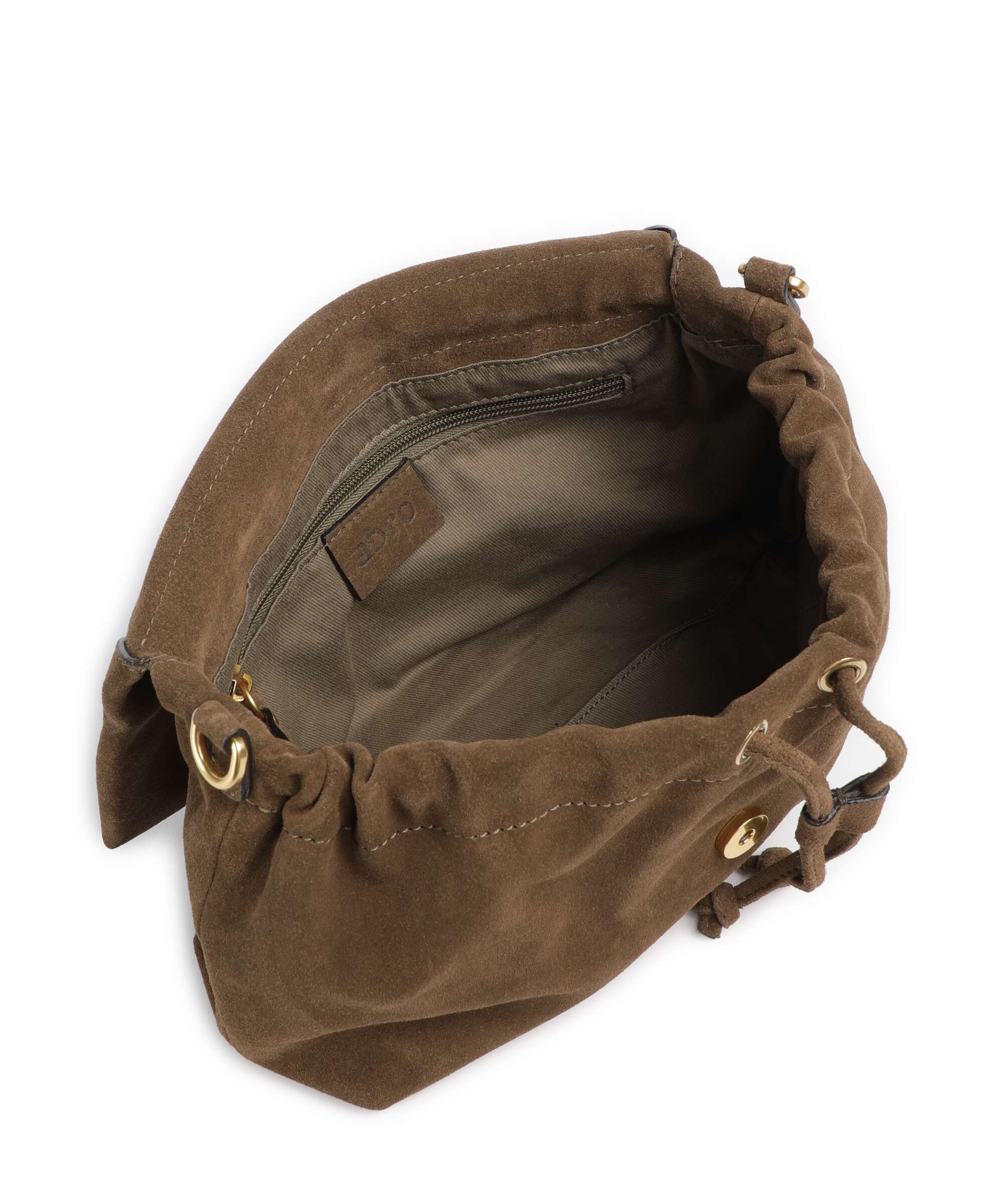 Abro Suede Temi Medium Shoulder bag khaki