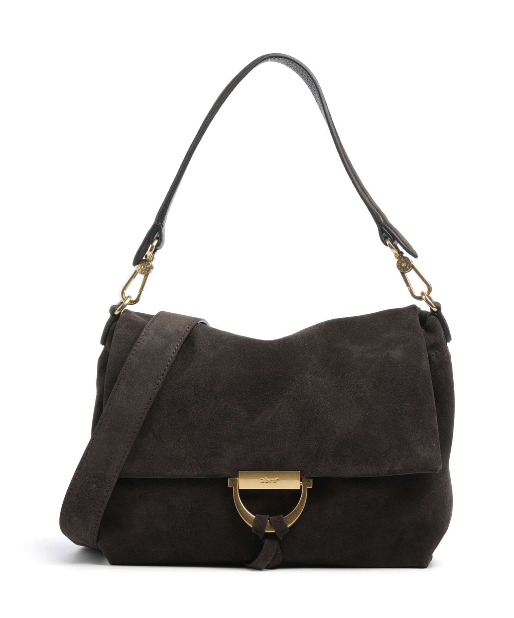 Abro Suede Temi Medium Shoulder bag dark brown