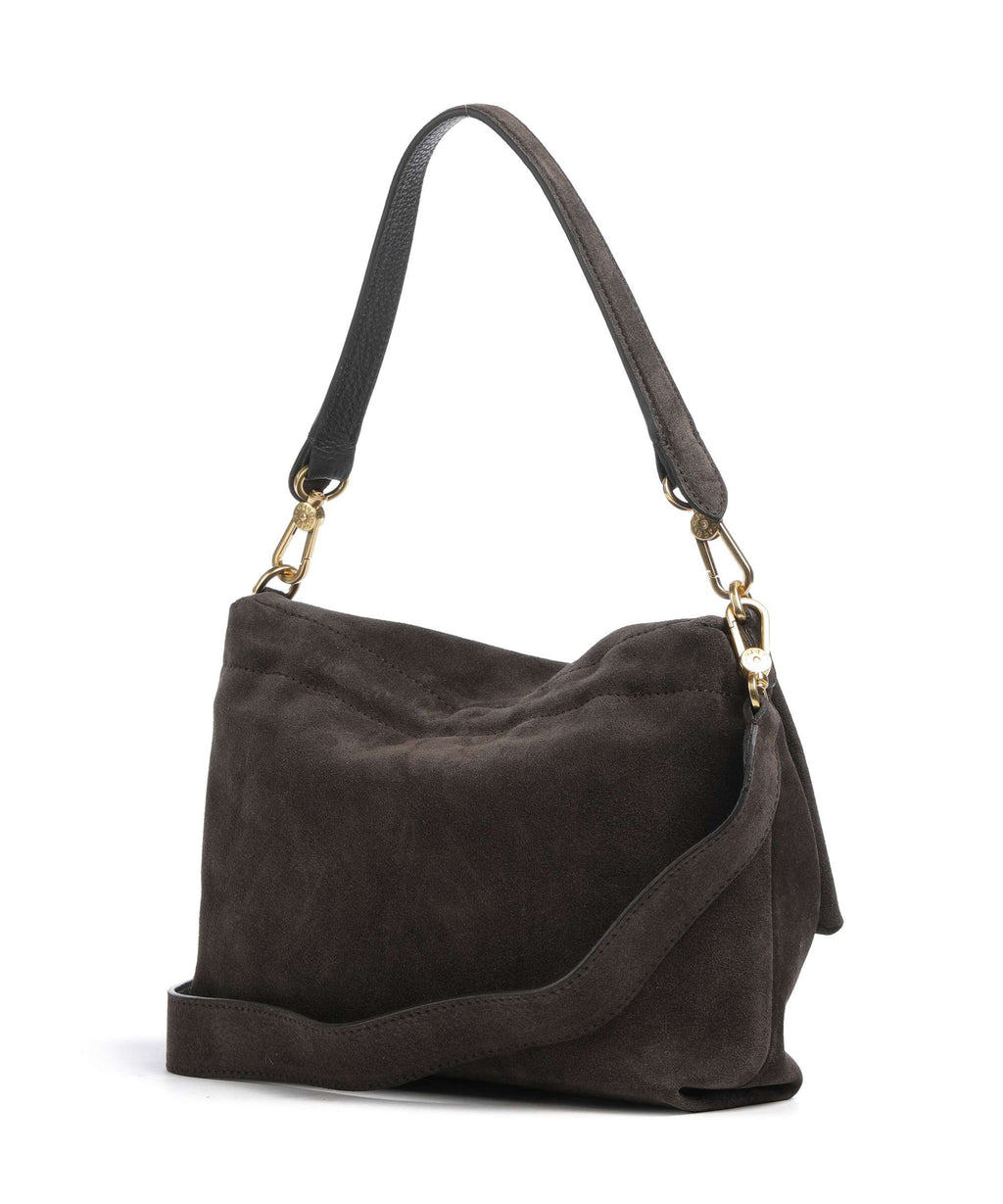 Abro Suede Temi Medium Shoulder bag dark brown