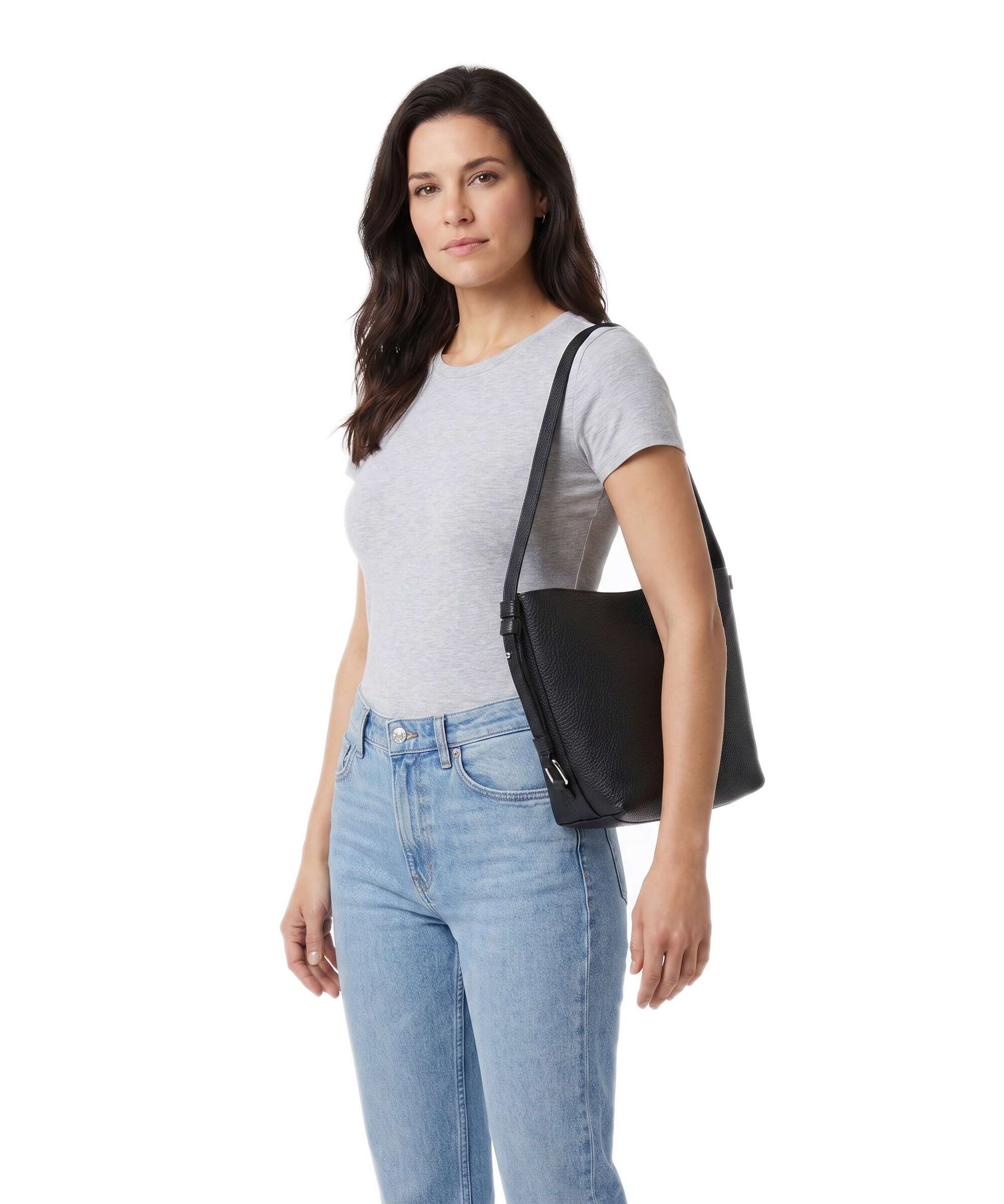 Abro Tekla Cosmo Hobo bag black/nickel