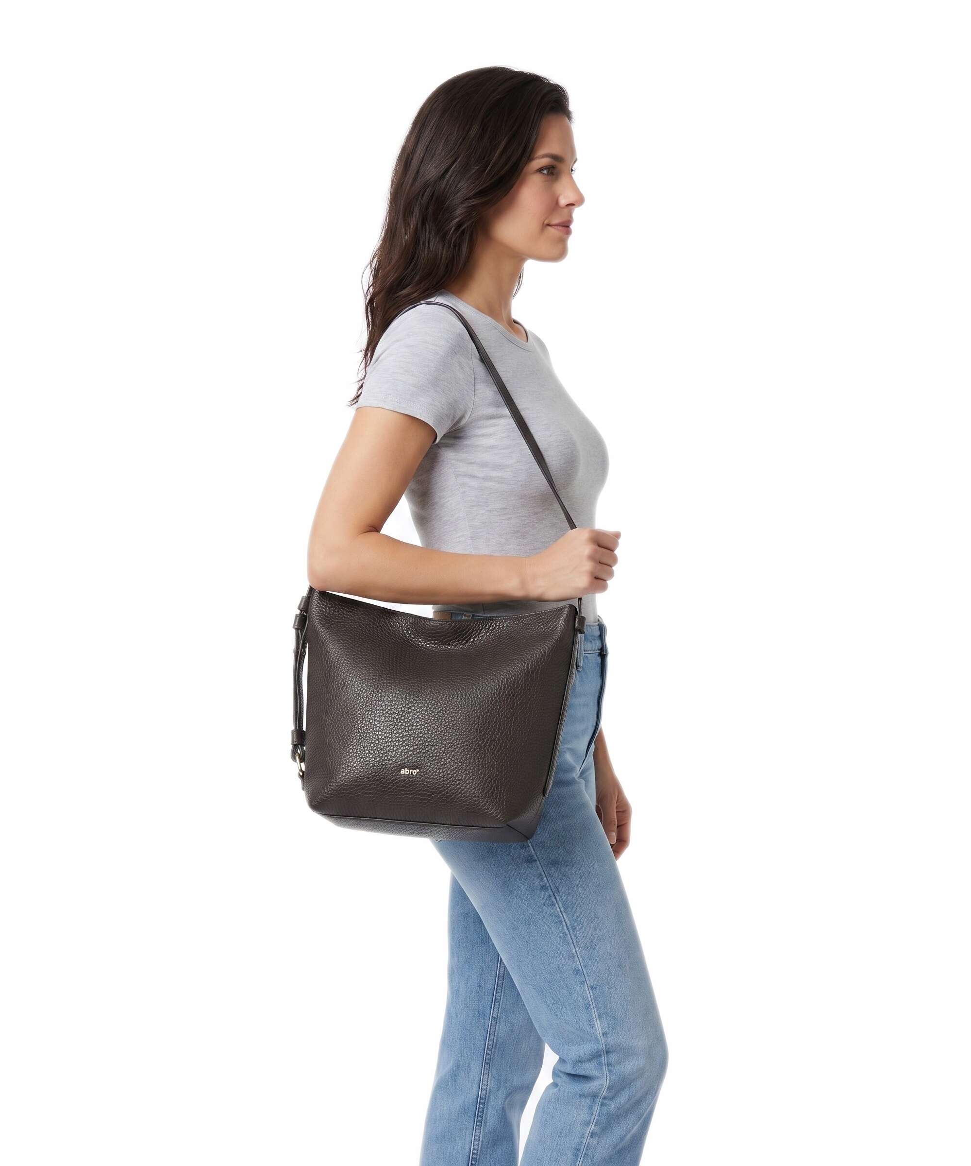 Abro Tekla Cosmo Hobo bag dark brown