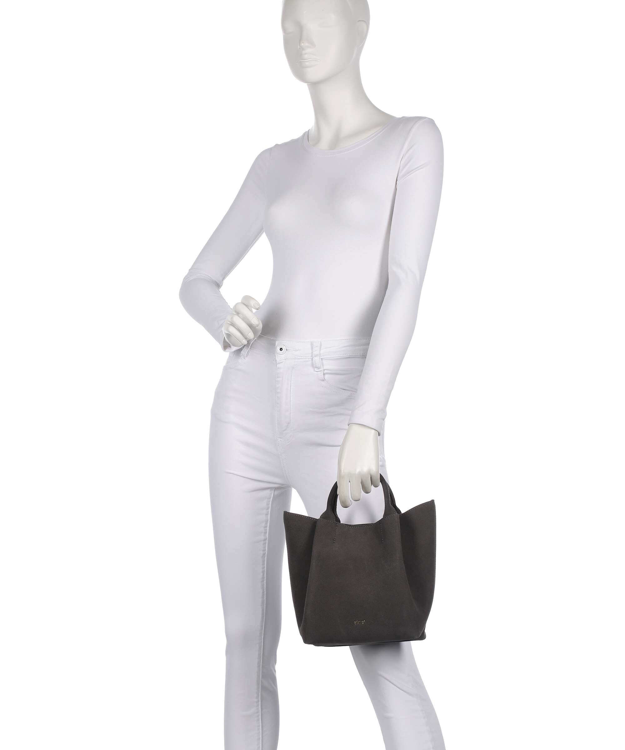 Abro Suede Essential Small Handbag grey