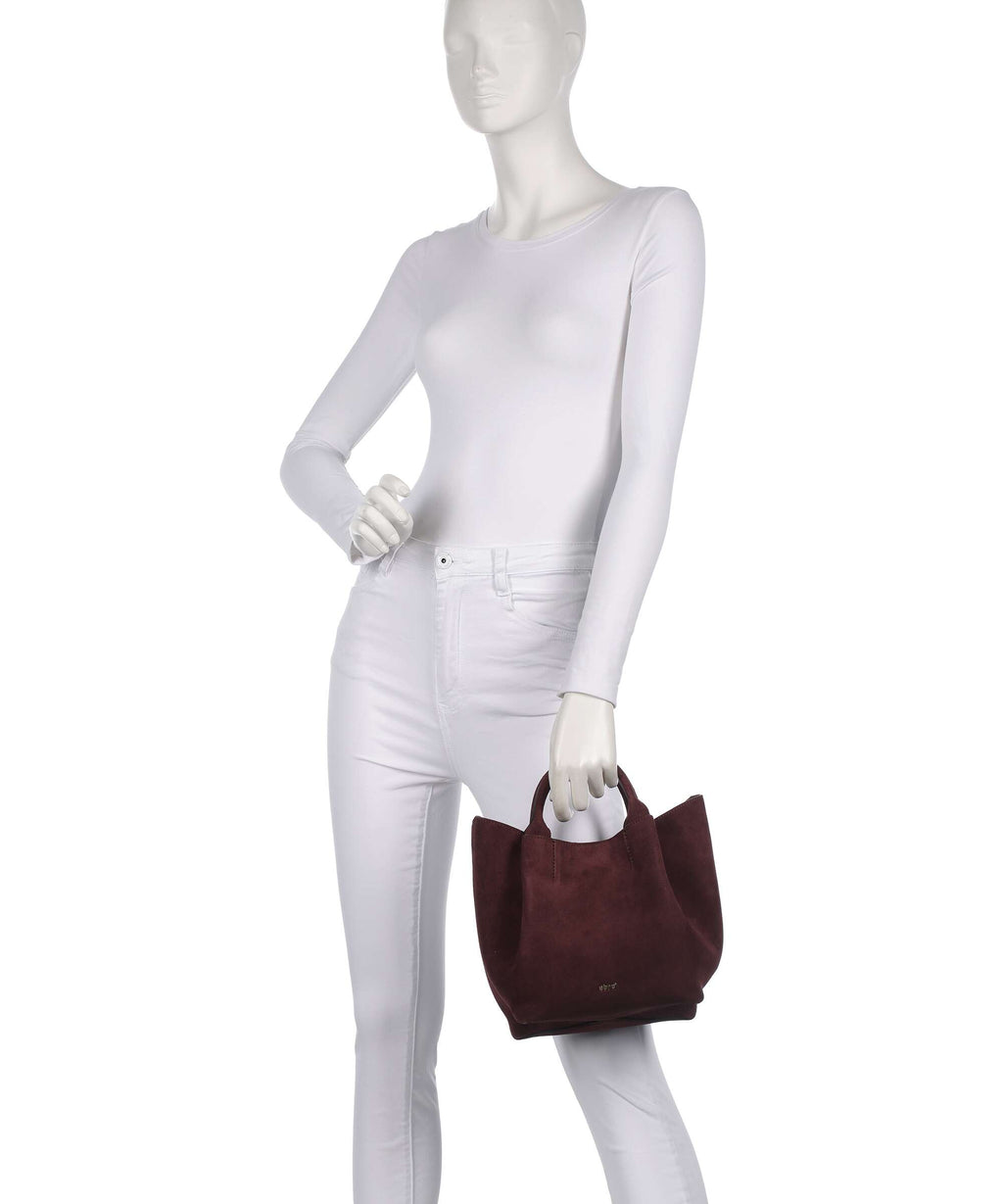 Abro Suede Essential Small Handbag burgundy