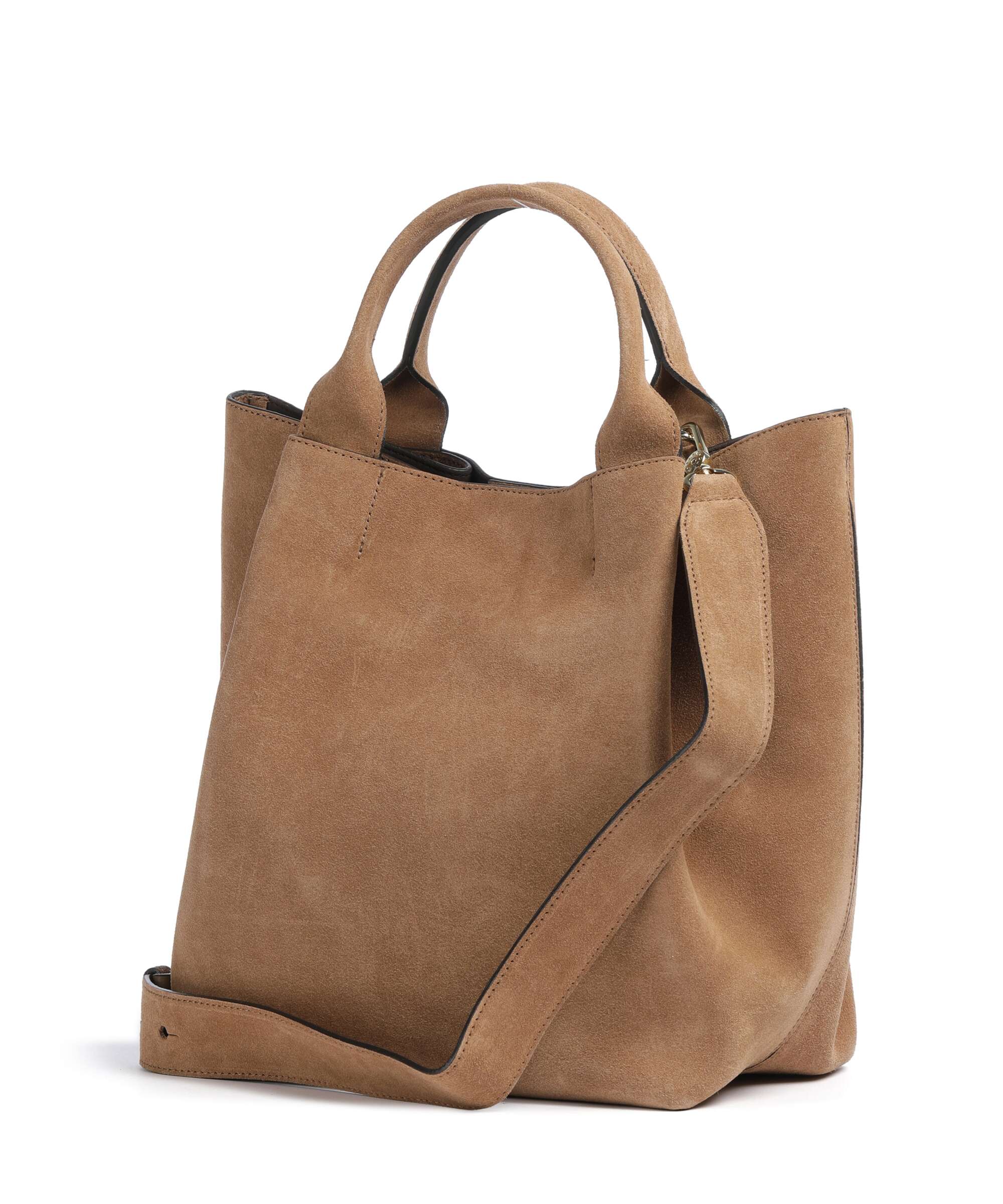 Abro Suede Essential Medium Handbag cappuccino
