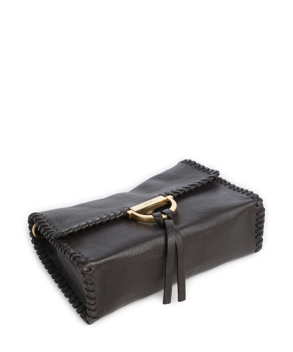 Abro Dalia Temi Stitch Shoulder bag dark brown