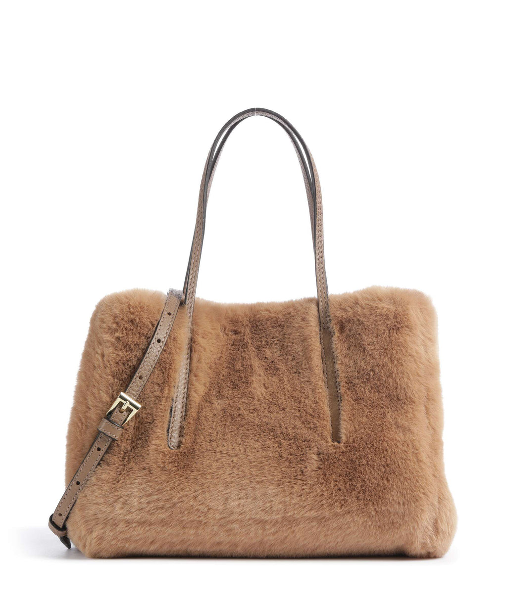 Abro Eco Fur Noelle Handbag cappuccino