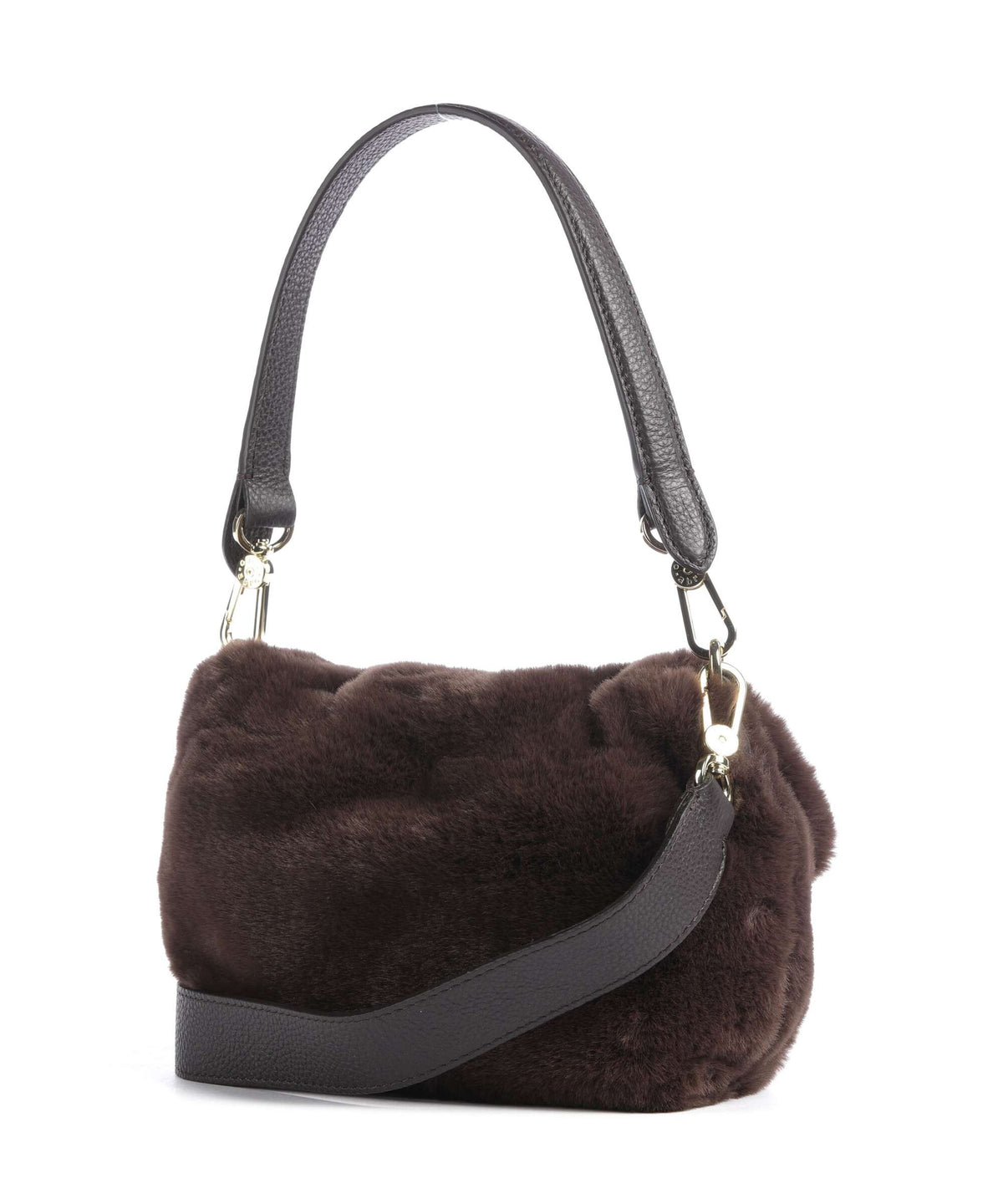 Abro Eco Fur Temi Small Shoulder bag dark brown