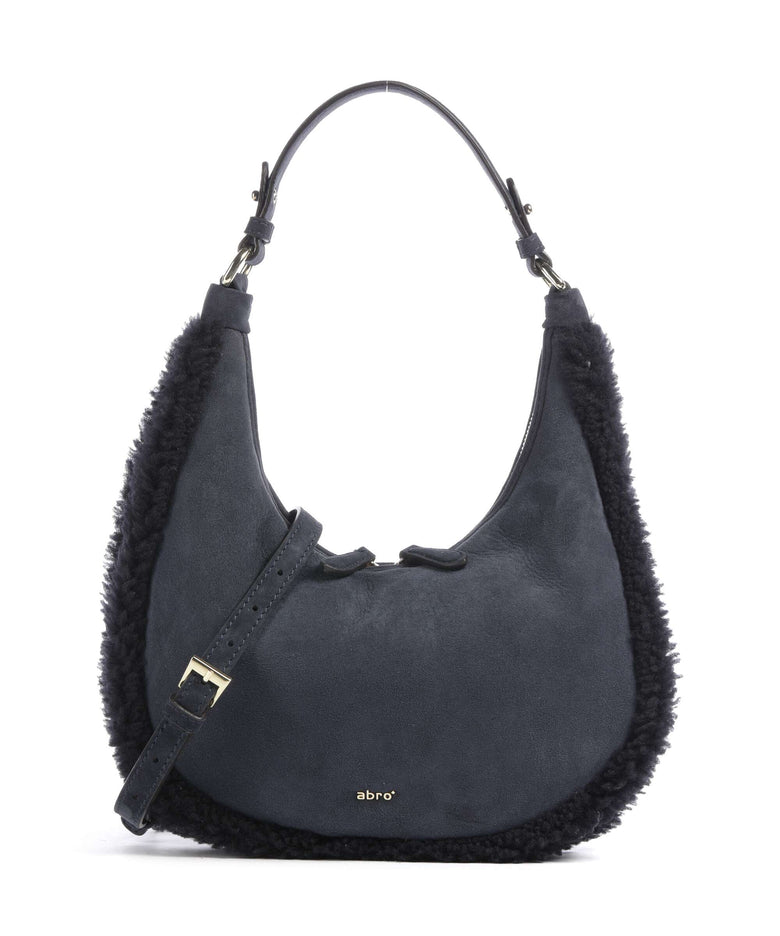 Abro Shearling Nana Mini Shoulder bag navy