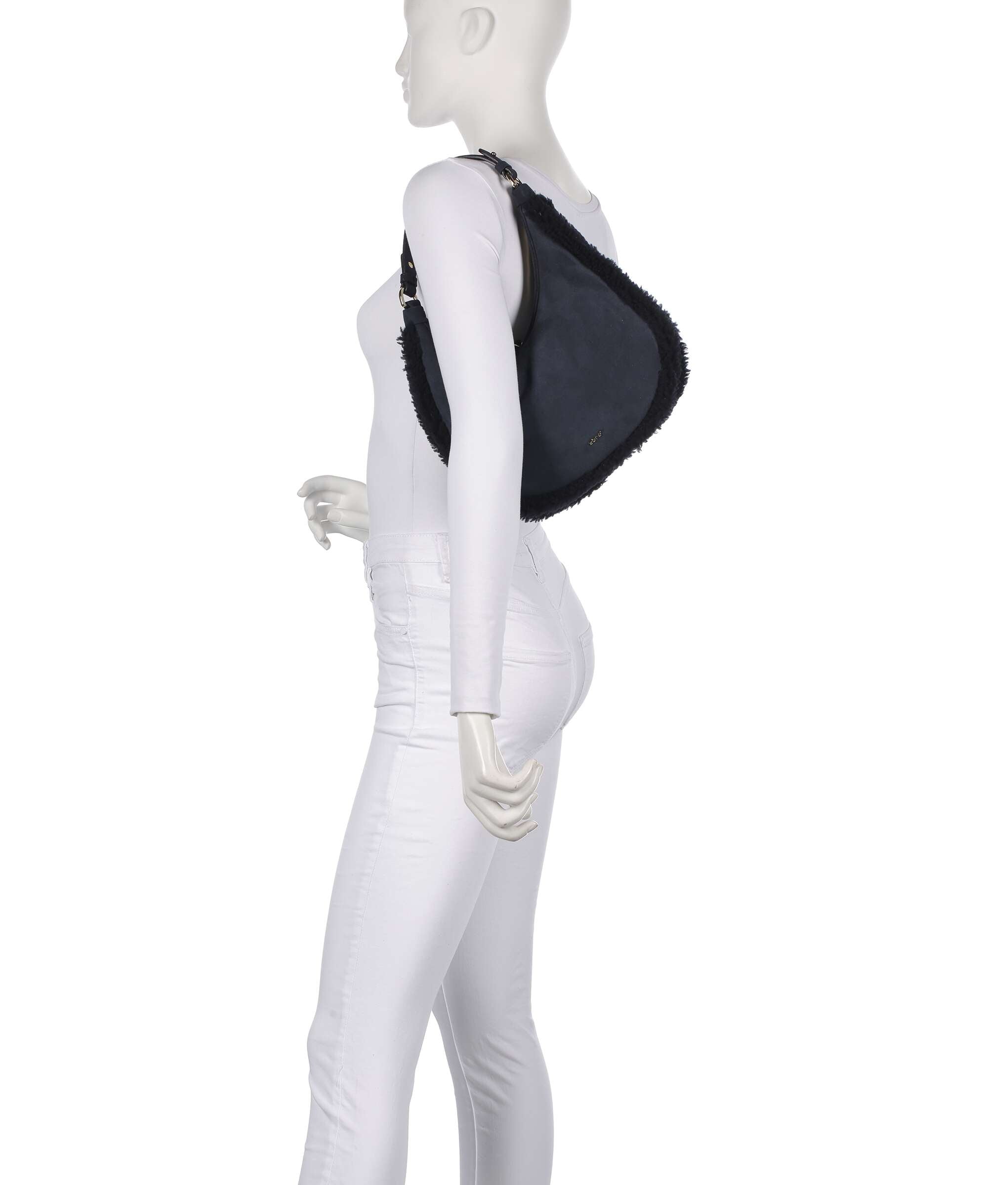 Abro Shearling Nana Mini Shoulder bag navy