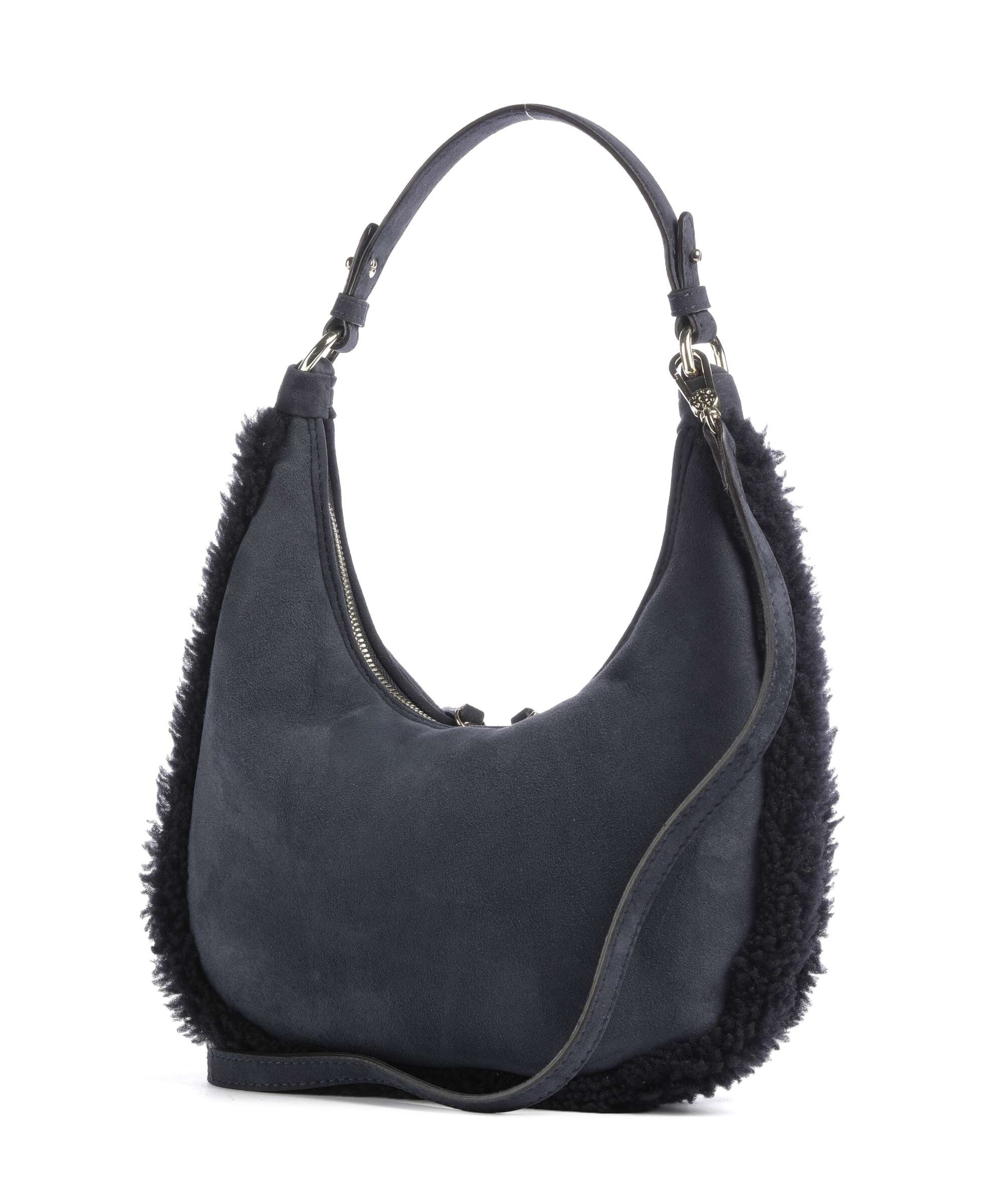 Abro Shearling Nana Mini Shoulder bag navy