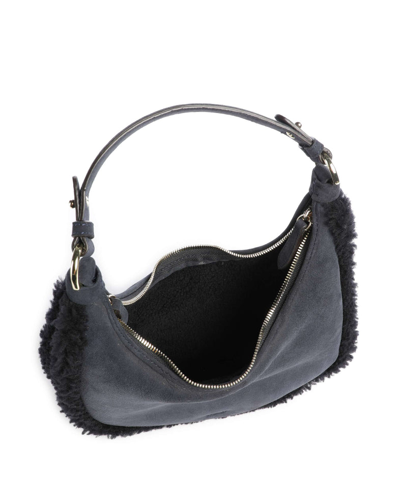 Abro Shearling Nana Mini Hobo bag navy
