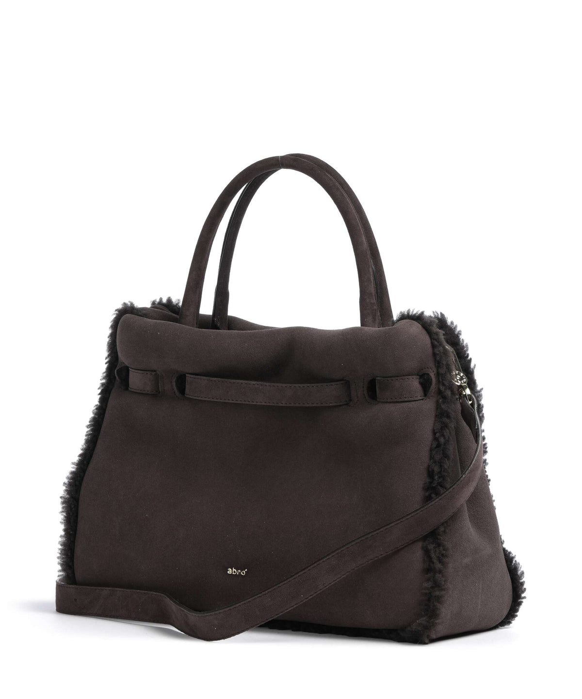 Abro Shearling Jill Handbag dark brown