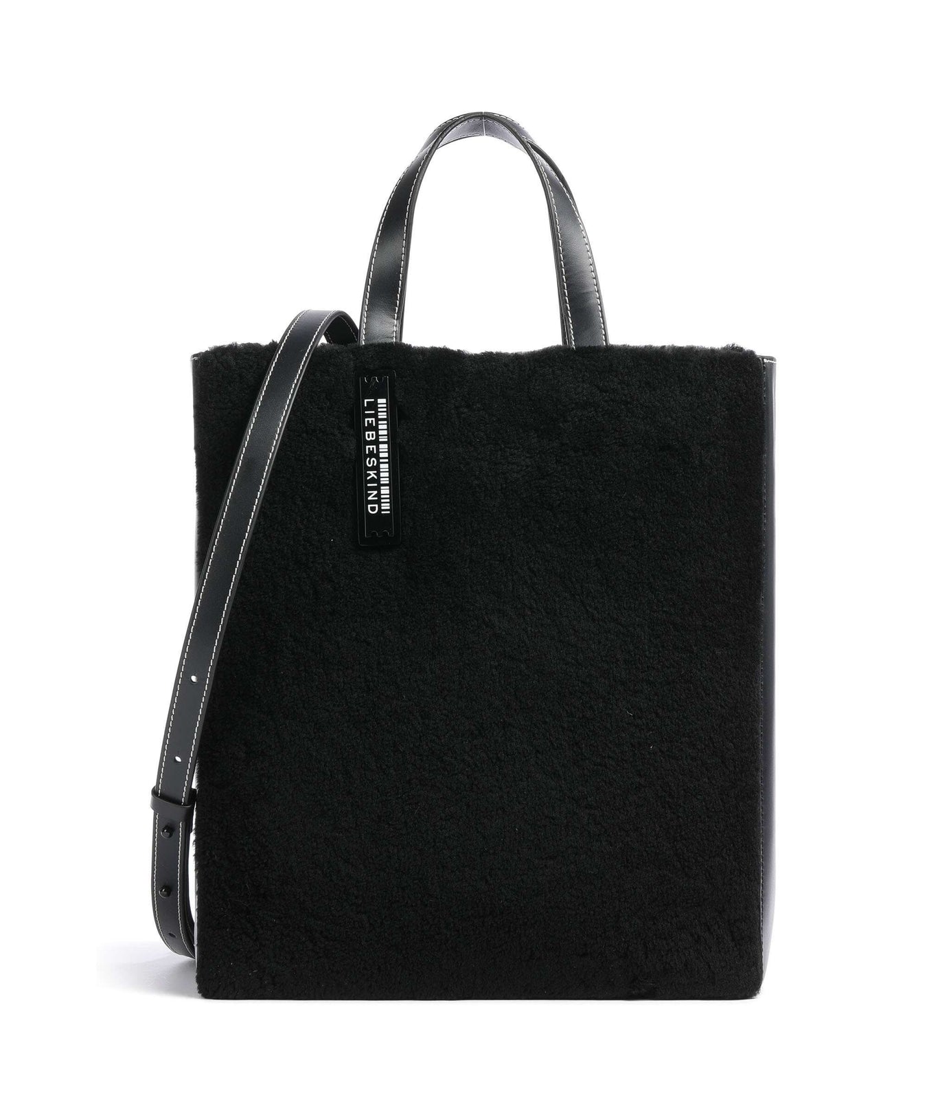 Liebeskind Paper Bag Shearling M Handbag black