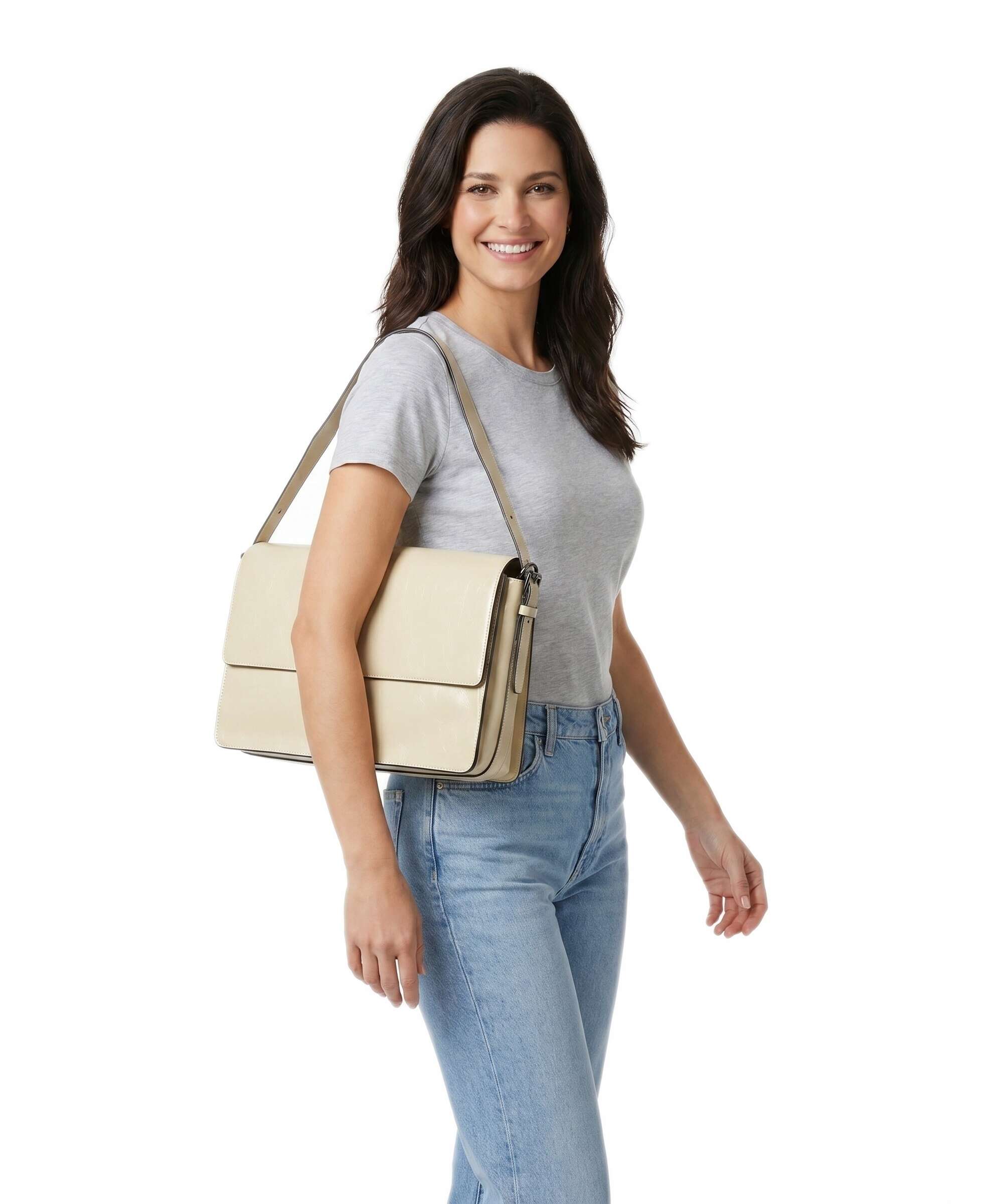 Liebeskind Audrey Recycled Lack Distressed M Shoulder bag biscotti