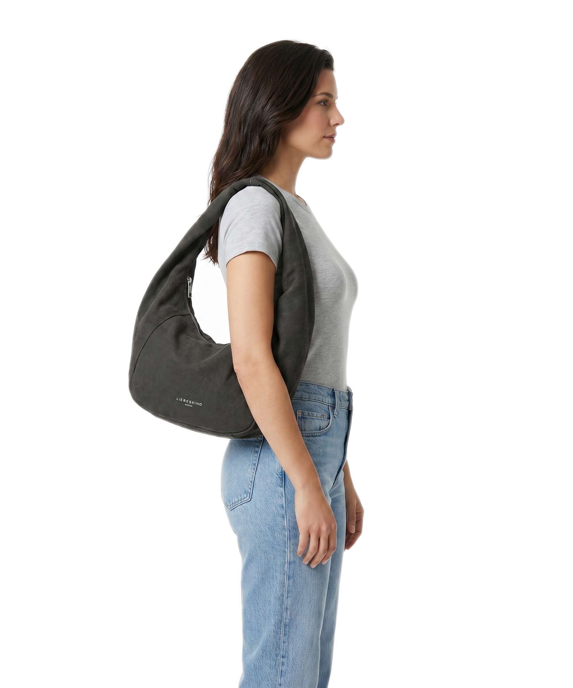 Liebeskind Farrah Heavy Canvas Washed M Hobo bag deep soil