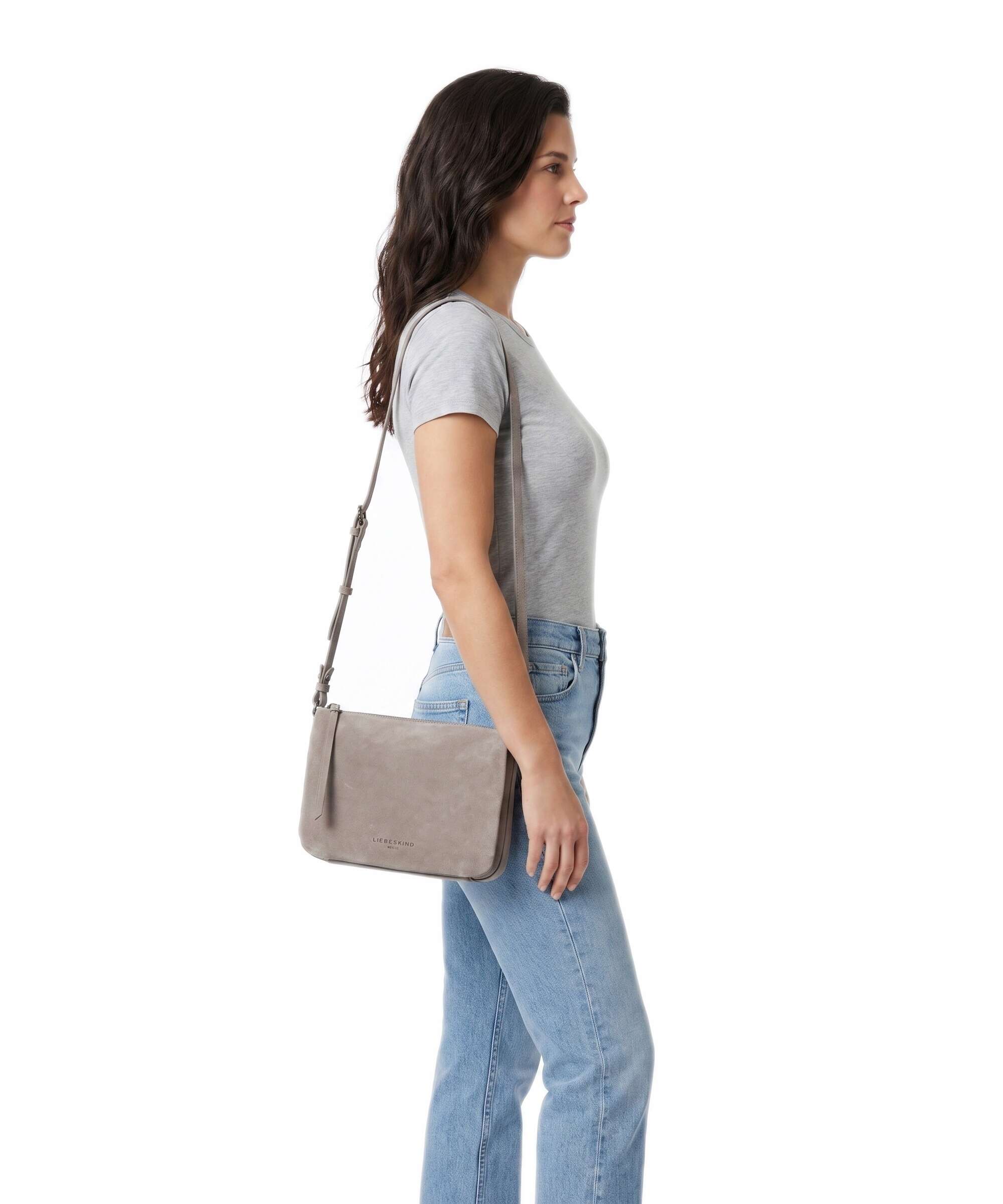 Liebeskind Nina Hydro Suede M Crossbody bag neutral grey