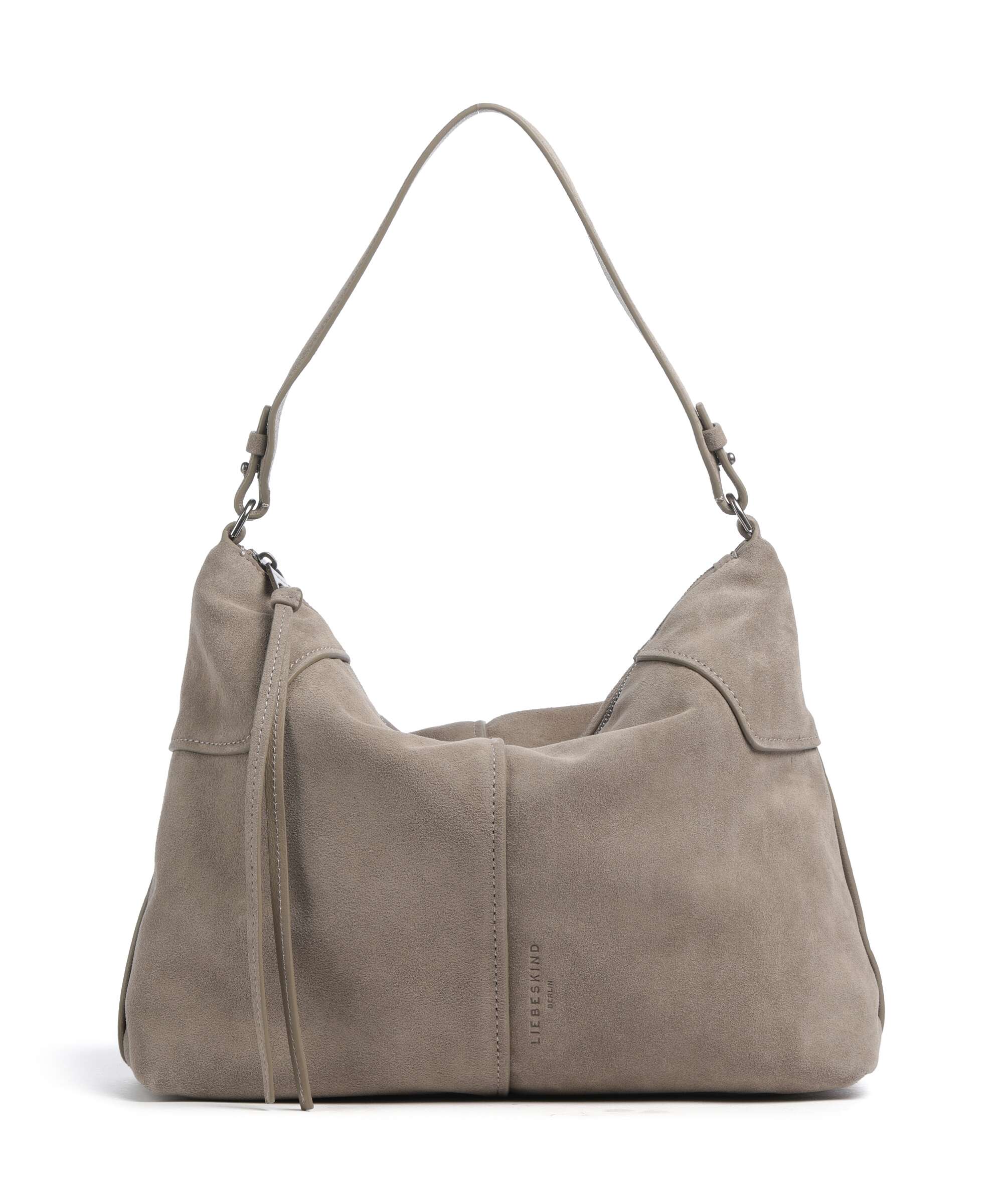 Liebeskind Mila Hydro Suede Hobo bag neutral grey