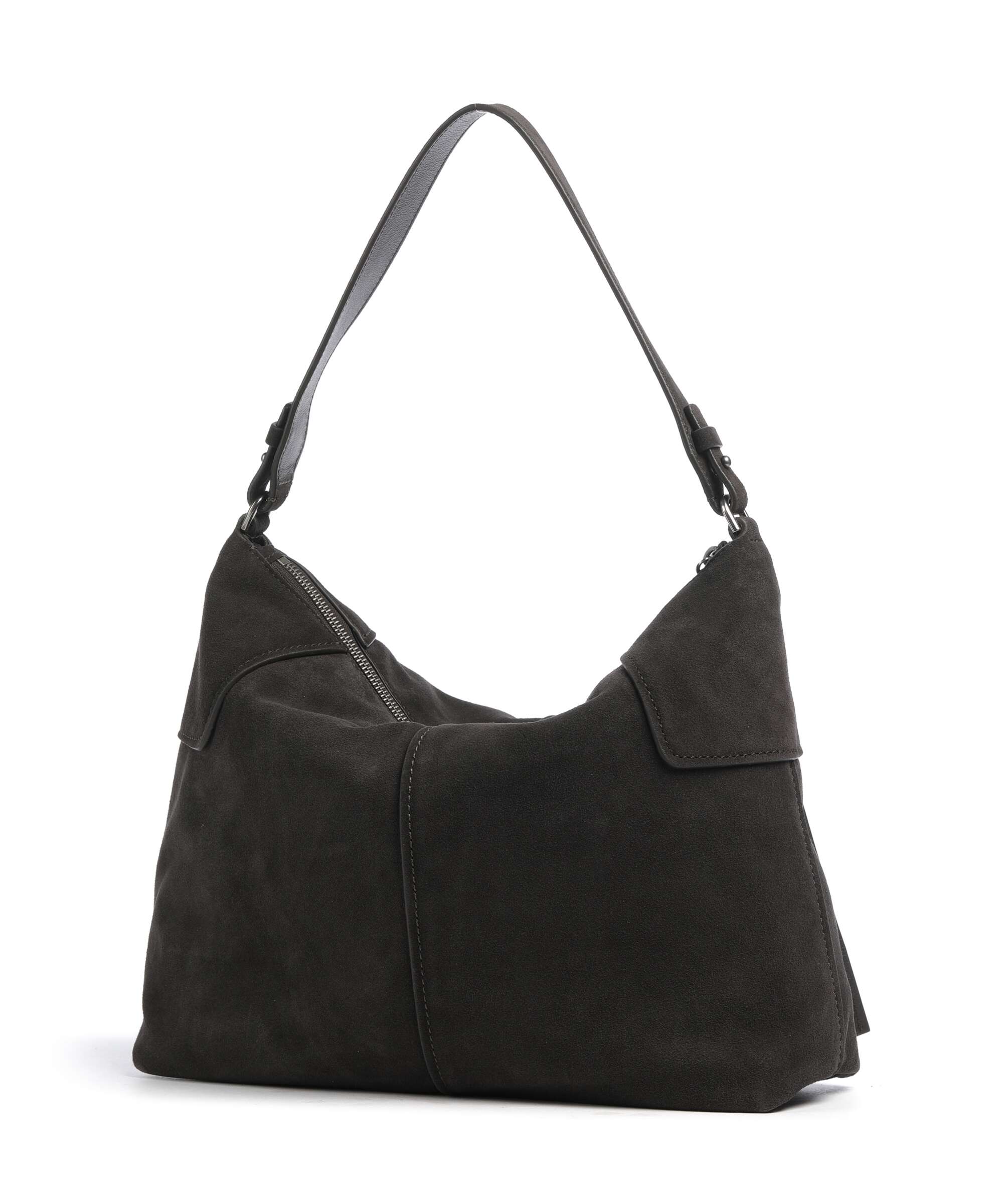 Liebeskind Mila Hydro Suede Hobo bag deep soil