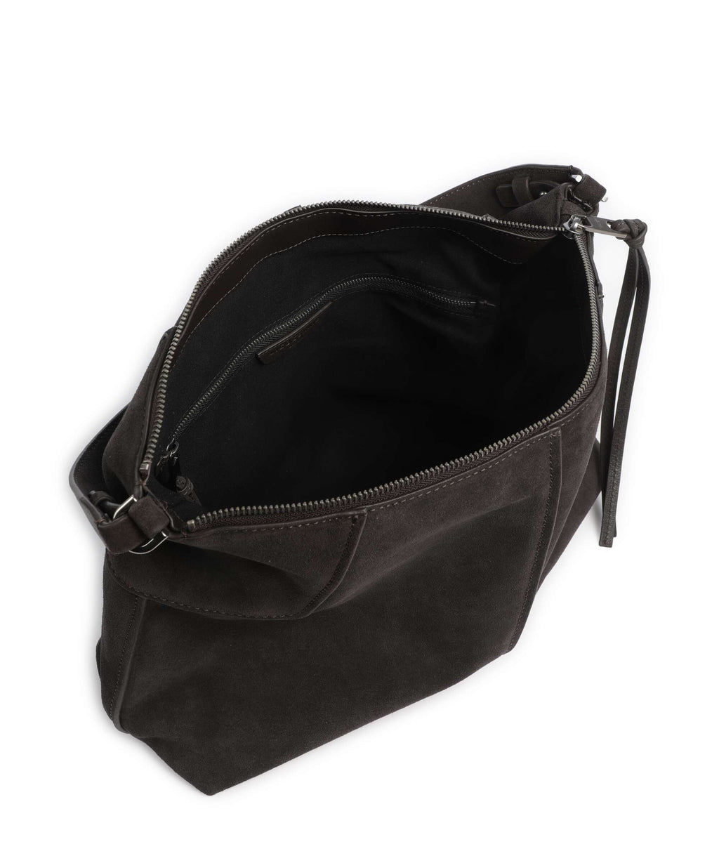 Liebeskind Mila Hydro Suede Hobo bag deep soil