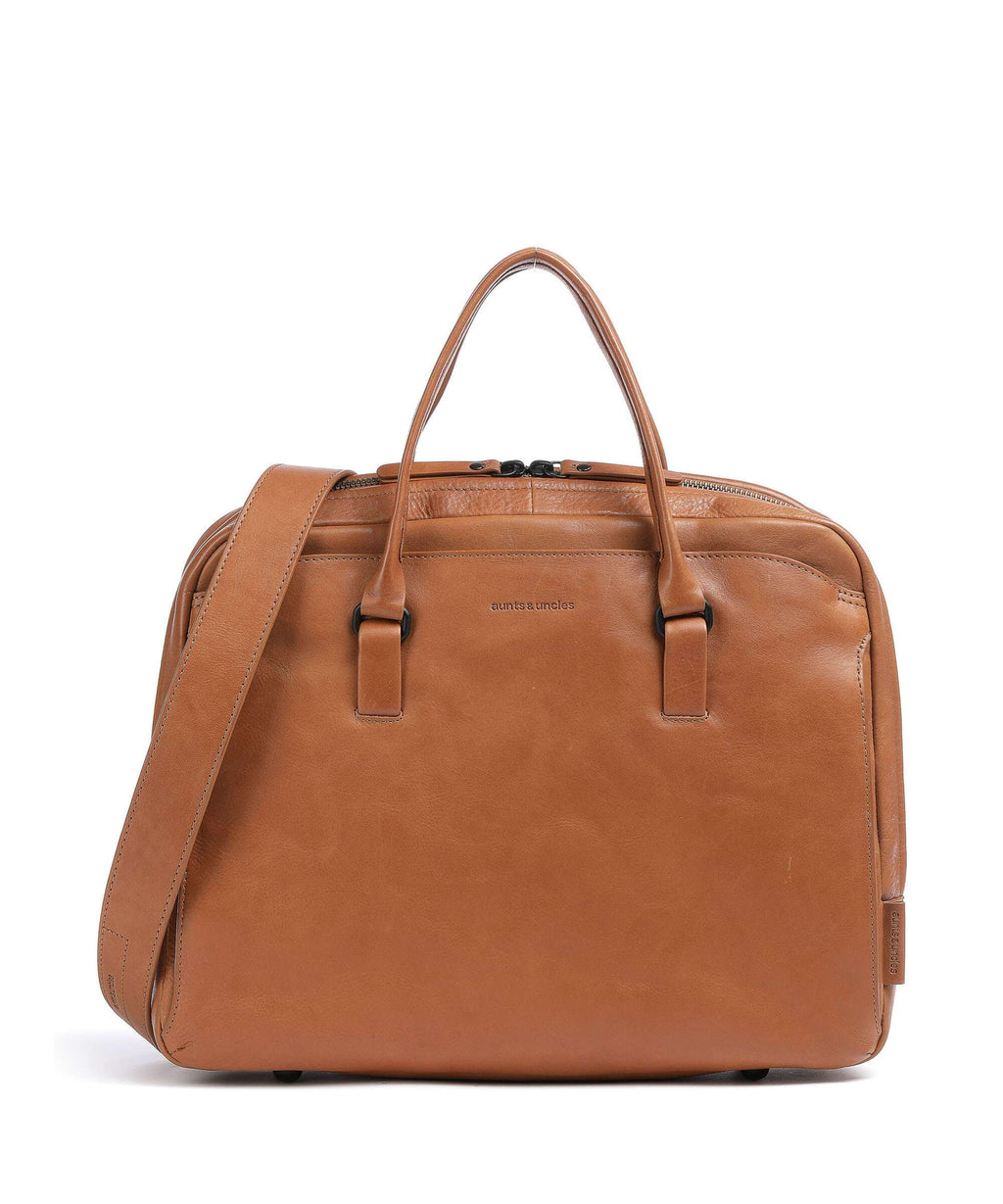 Aunts & Uncles Grandma's Luxury Club Mrs. Quince Pie Briefcase caramel