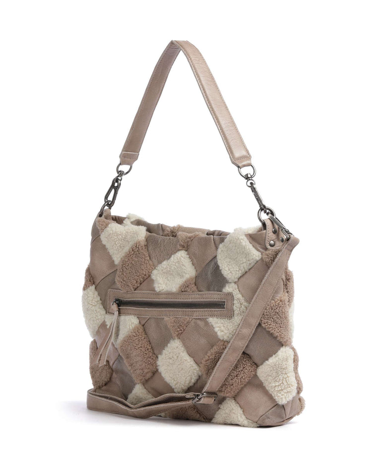 FredsBruder Check My Bag Hobo bag taupe teddy mix