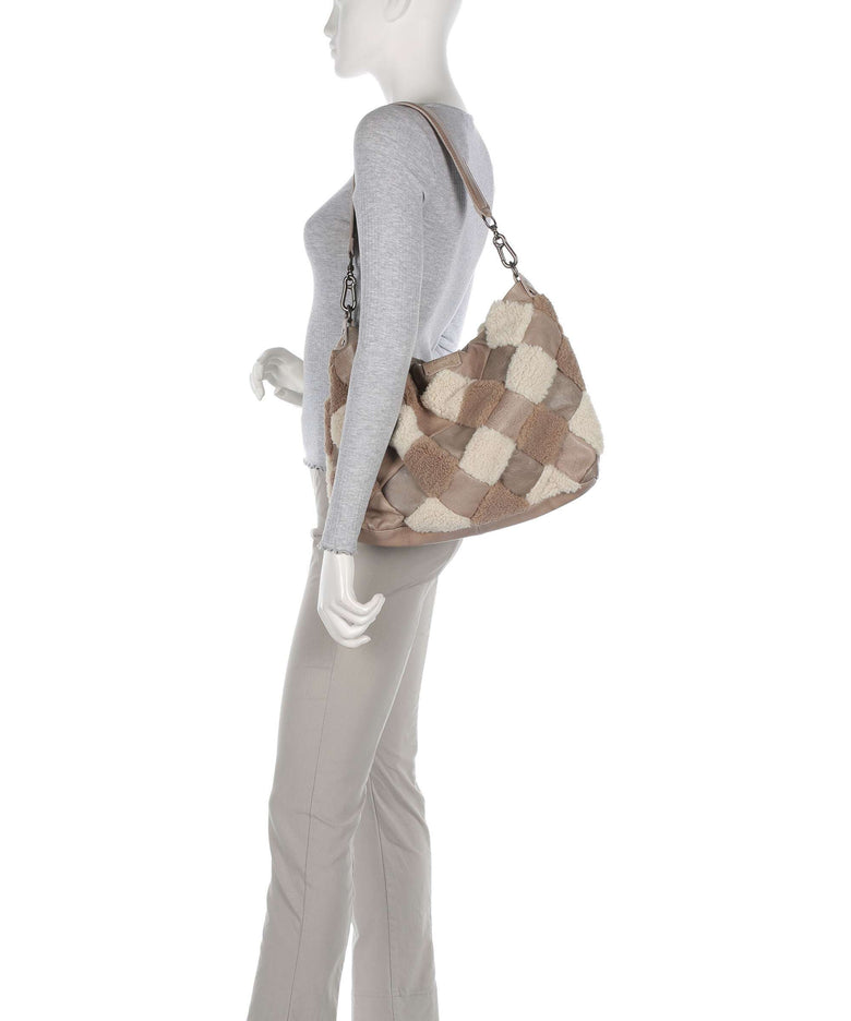 FredsBruder Check My Bag Hobo bag taupe teddy mix