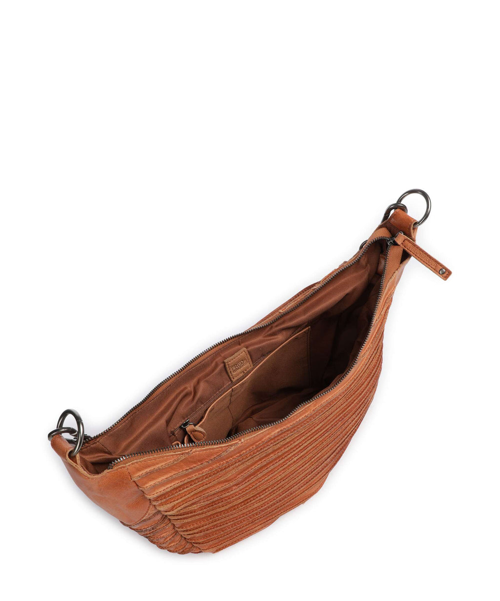 FredsBruder Riffel Flowow Hobo bag dark caramel