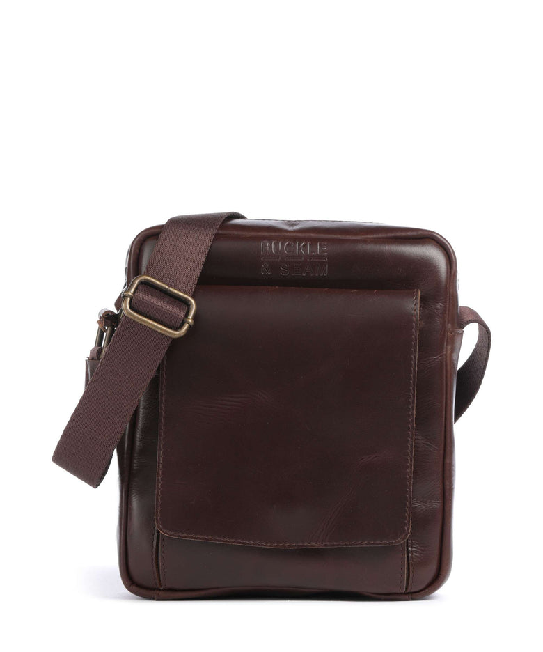 Buckle & Seam Crazy Horse Collector Crossbody bag brown