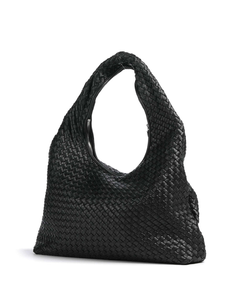 Les Visionnaires Jade Weave Silky Hobo bag black