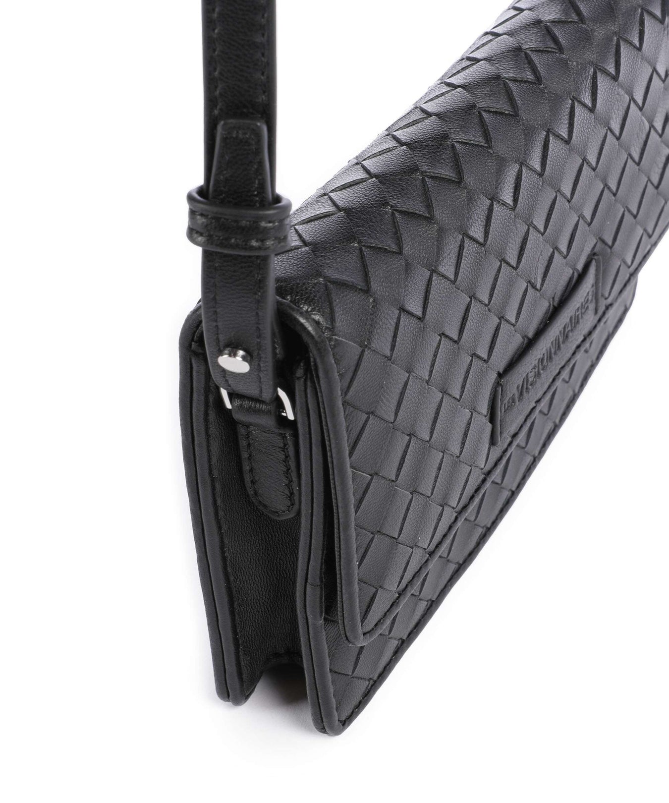 Les Visionnaires Brit Weave Silky Crossbody bag black
