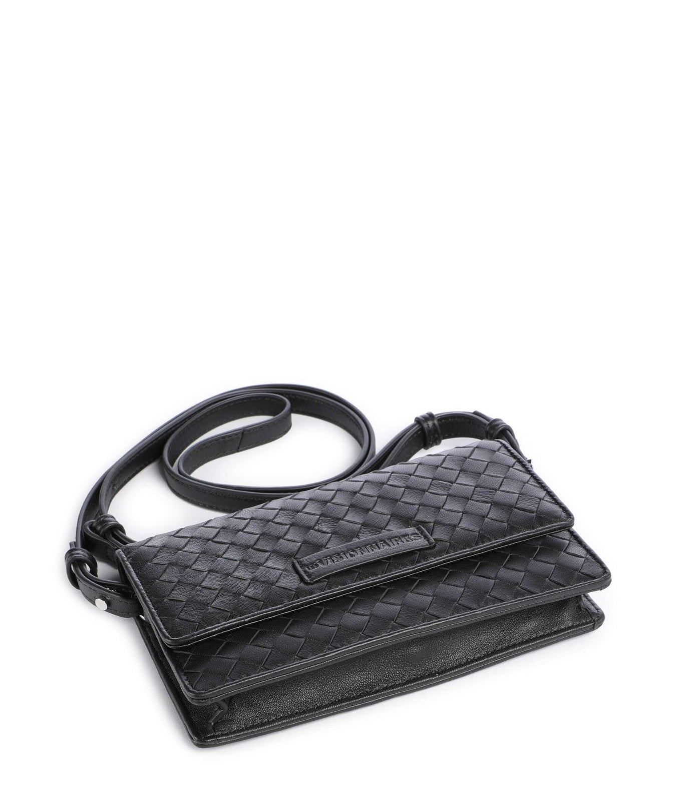 Les Visionnaires Brit Weave Silky Crossbody bag black