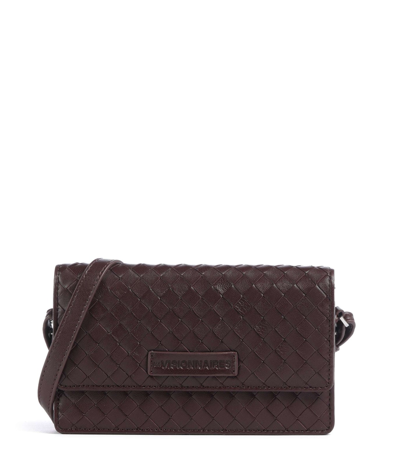 Les Visionnaires Brit Weave Silky Crossbody bag aubergine