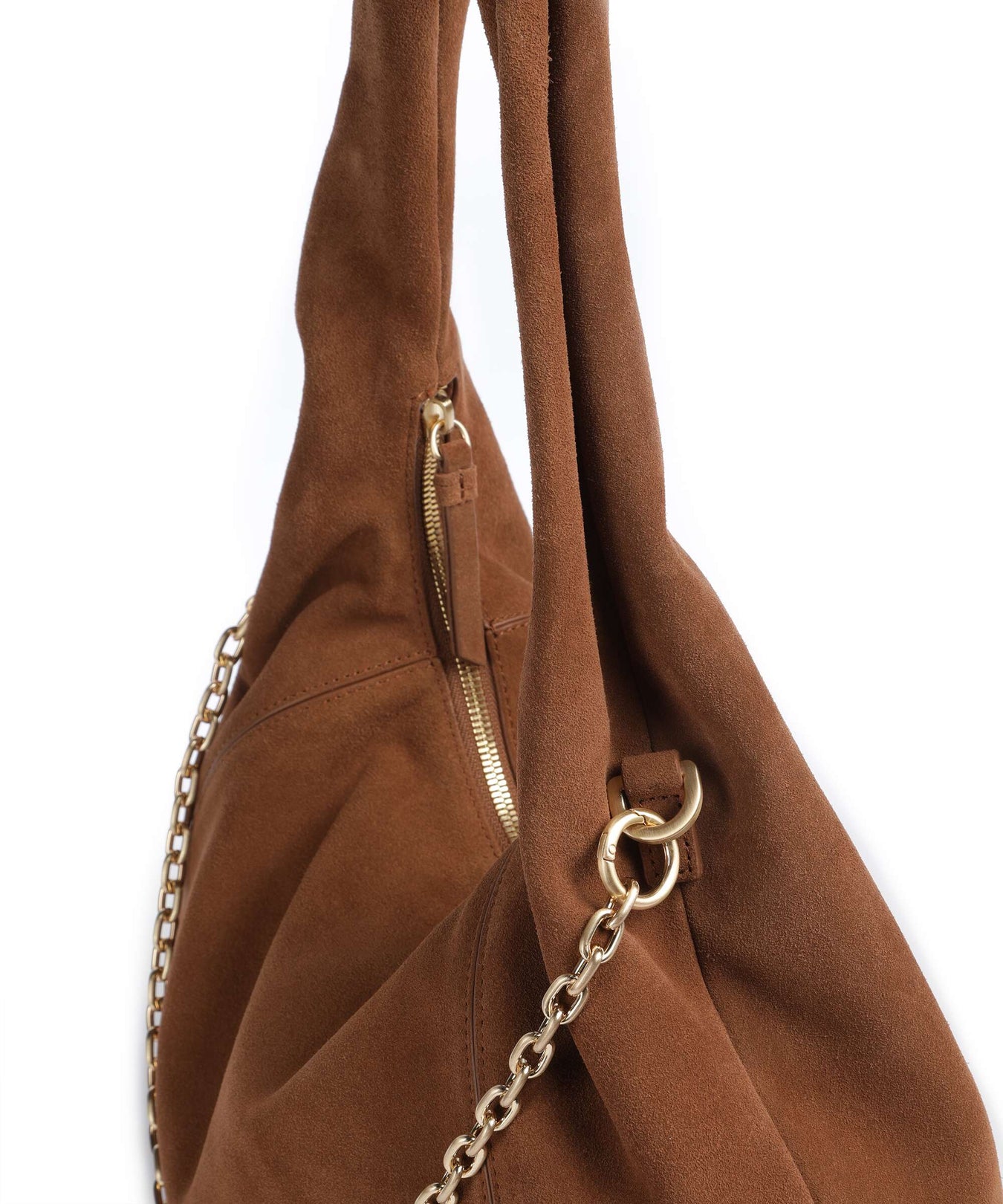 Les Visionnaires Jade Cozy Chain Hobo bag cognac