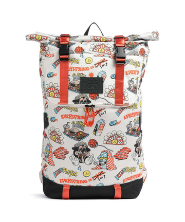 Doughnut The Dudes Christopher Dark Rolltop rugzak print