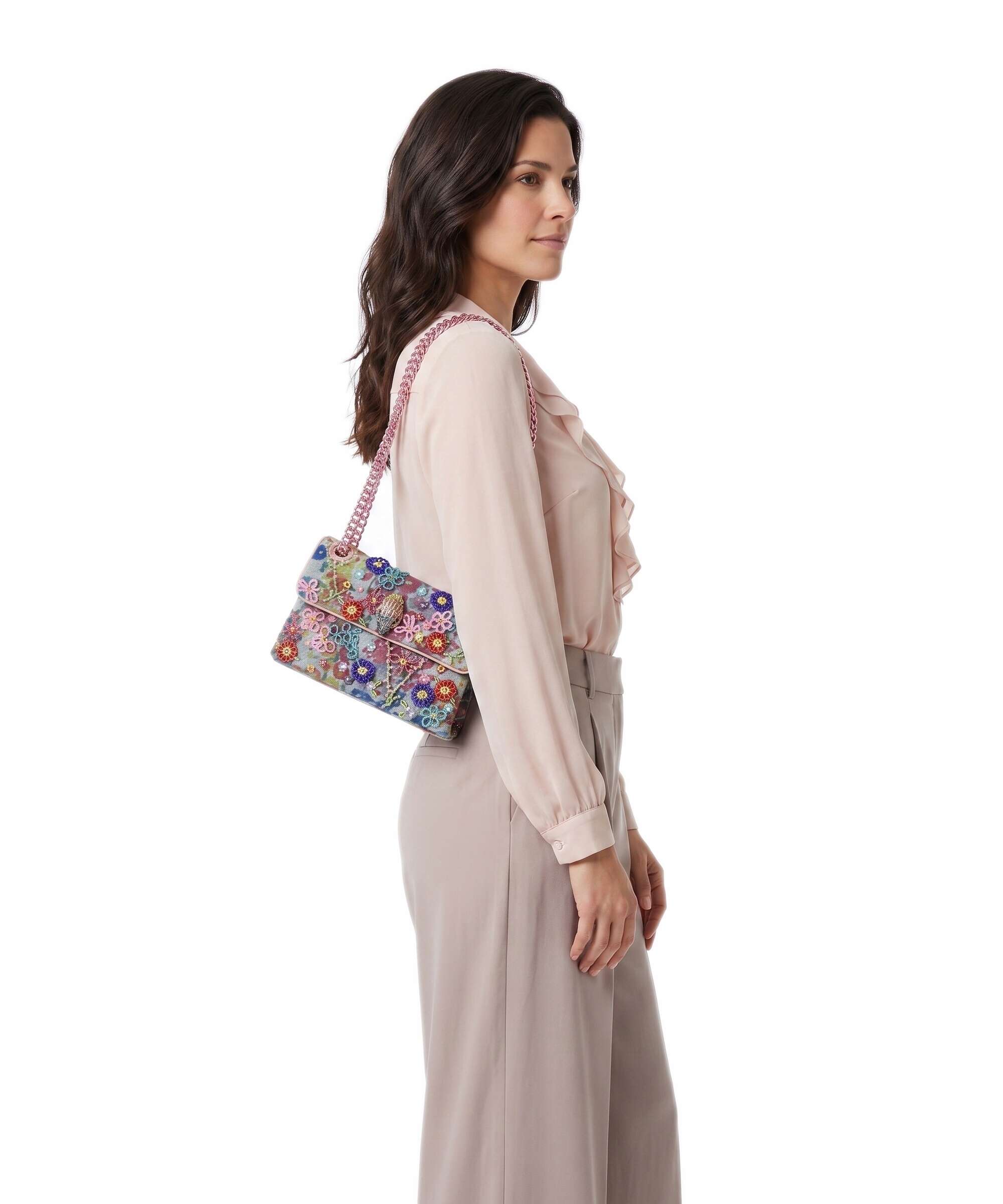 Kurt Geiger Kensington Mini Flower Shoulder bag blue