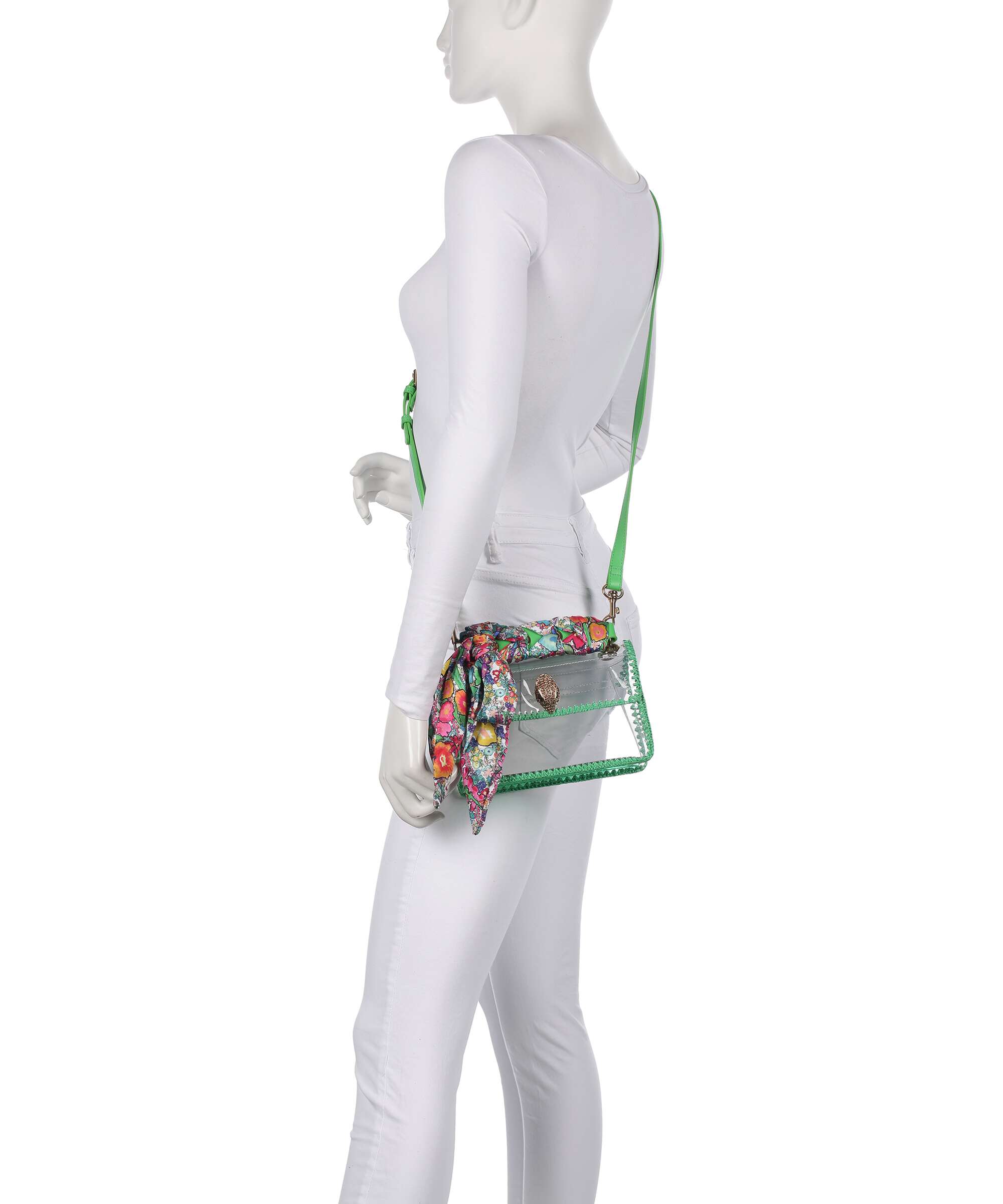 Kurt Geiger Kensington Vinyl Mini Crossbody bag green combination