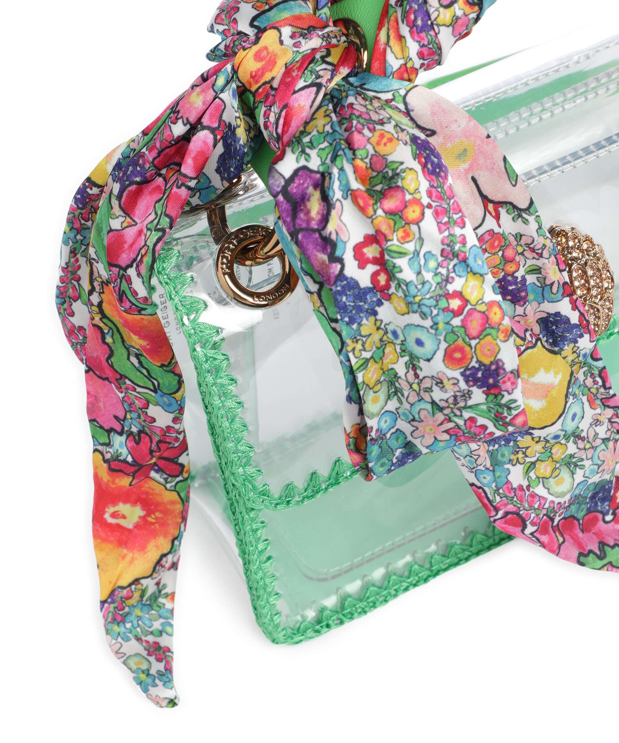 Kurt Geiger Kensington Vinyl Mini Crossbody bag green combination