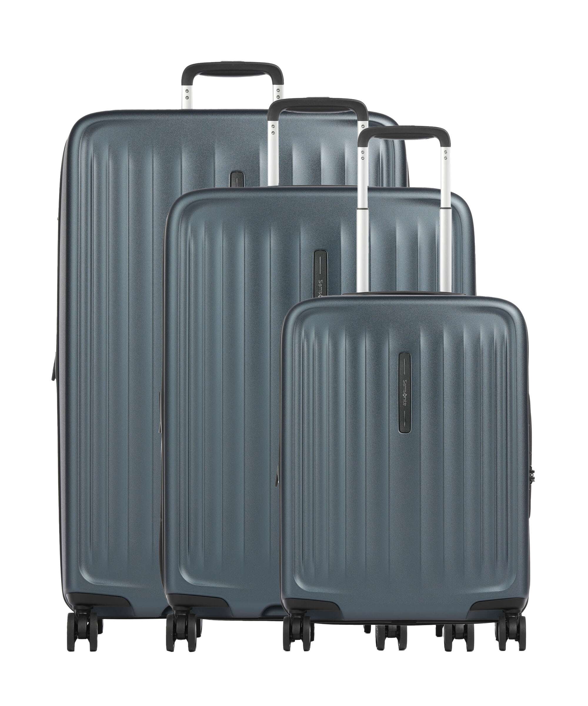 Samsonite Fyrm Suitcase set (4 wheels) steel blue