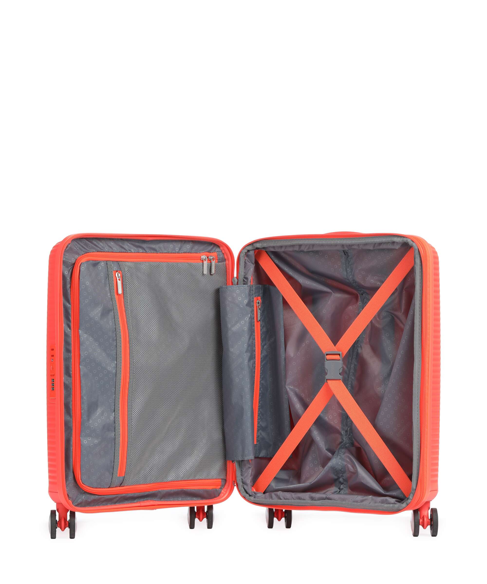 American Tourister Soundbox Spinner (4 wheels) neon orange