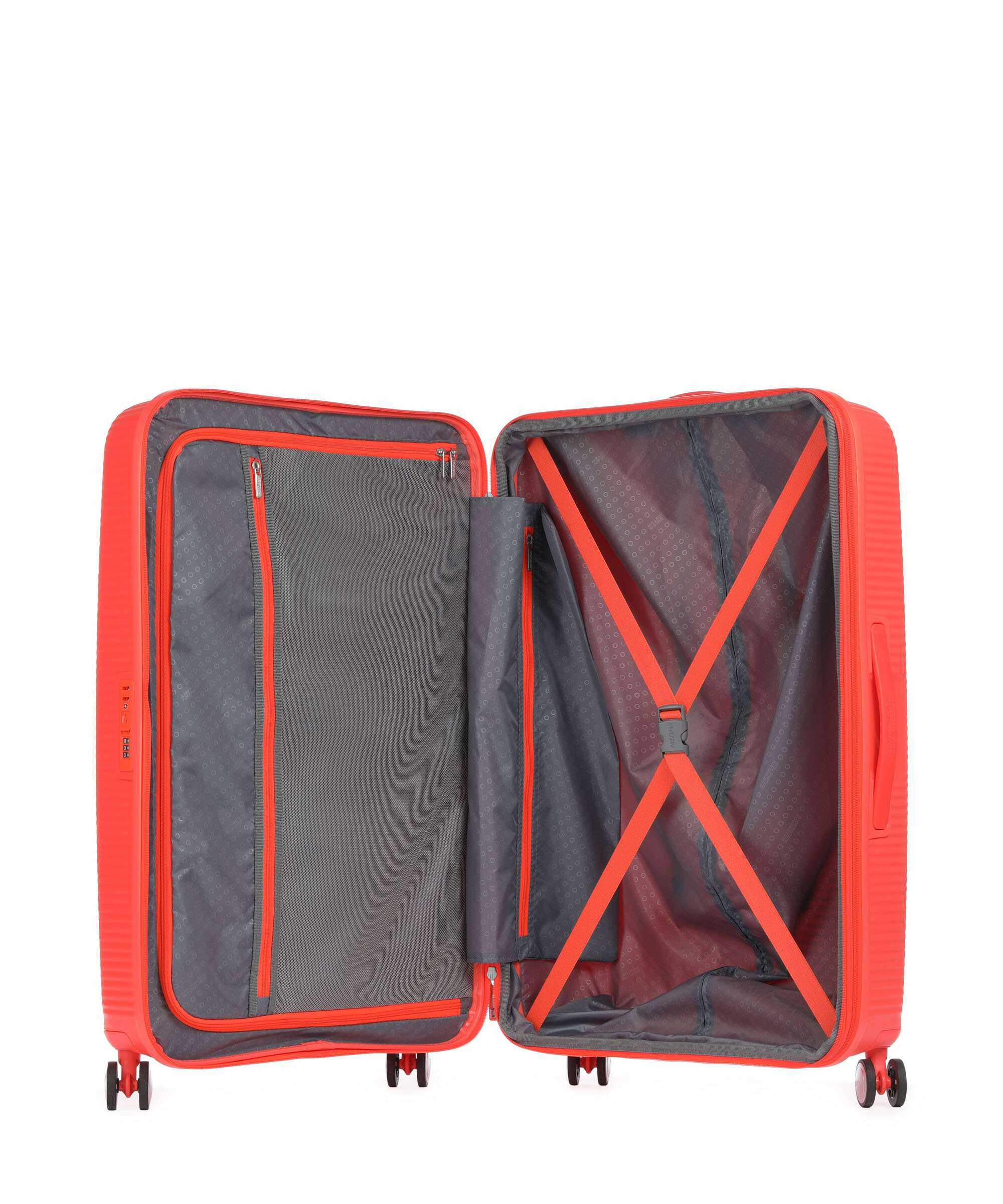 American Tourister Soundbox Spinner (4 wheels) neon orange